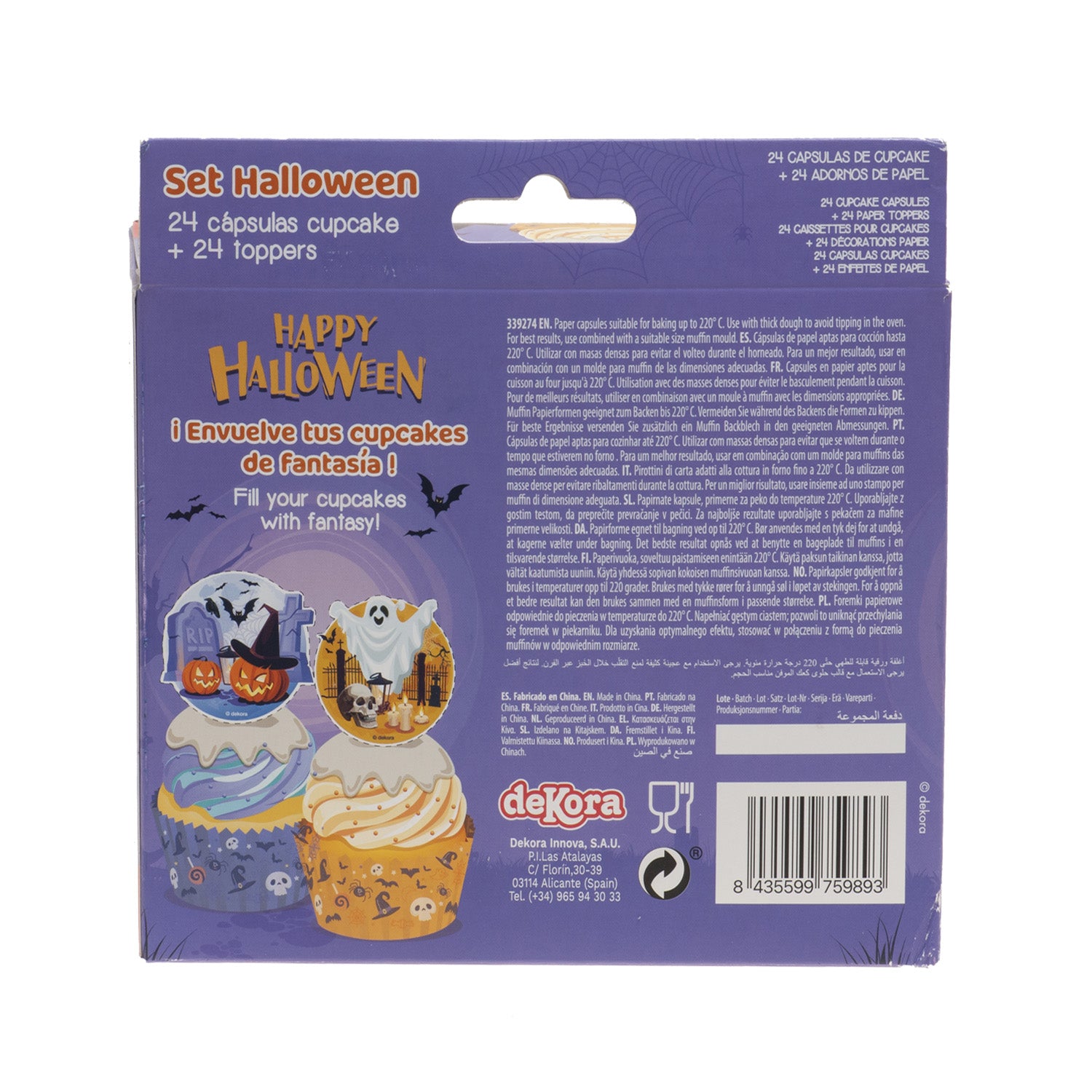 KIT DECORACIÓN CÁPSULAS Y TOPPERS HALLOWEEN