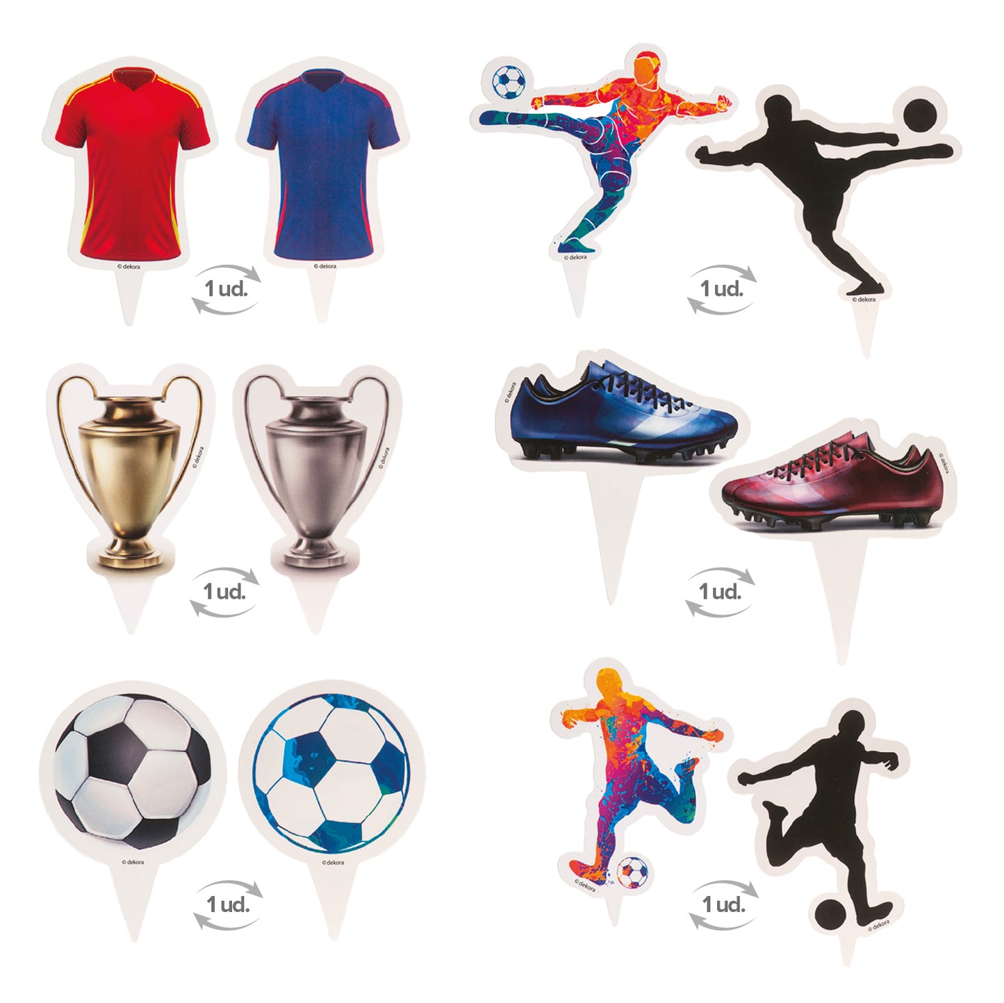 KIT DECORACIÓN CUPCAKE CON TOPPERS FÚTBOL