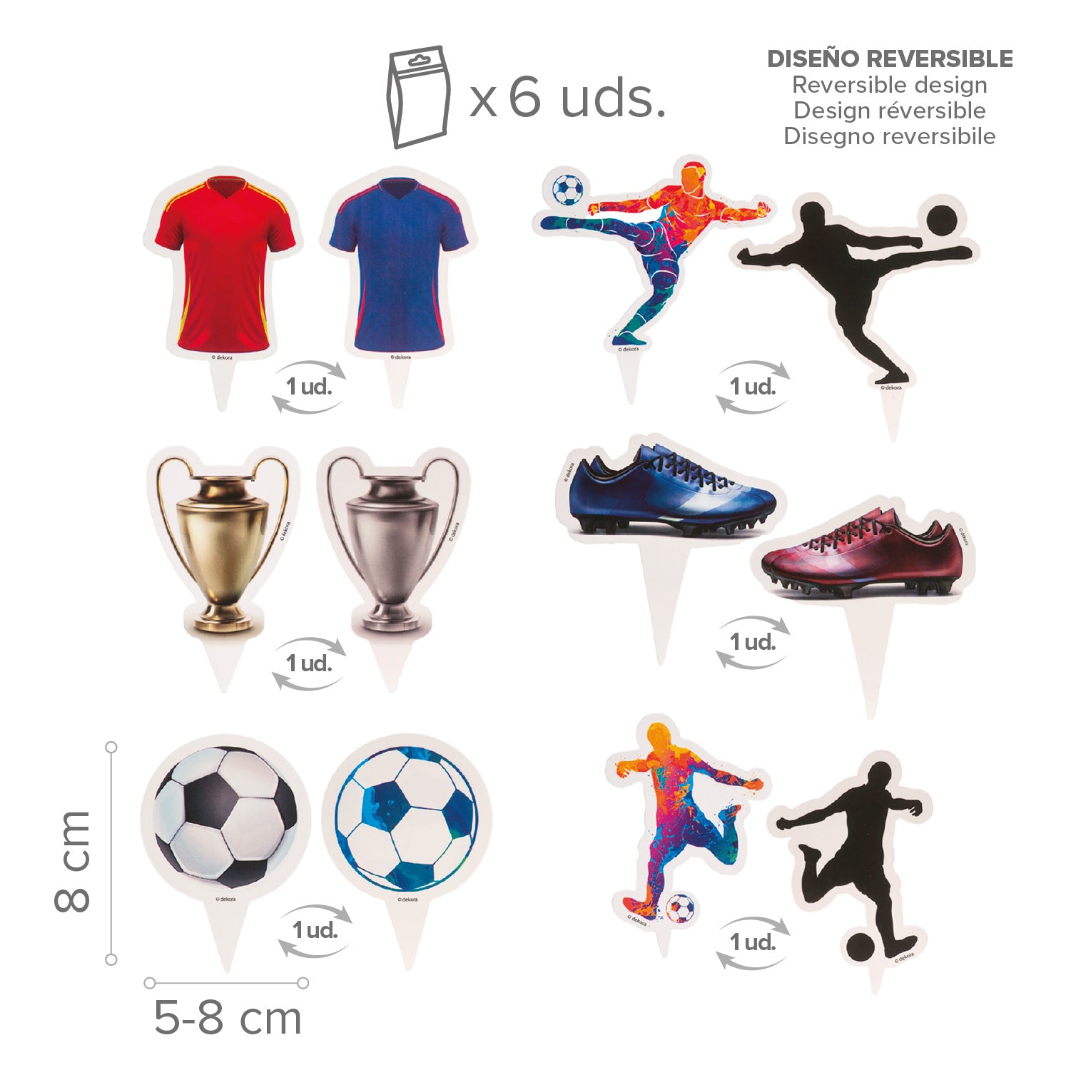 KIT DECORACIÓN CUPCAKE CON TOPPERS FÚTBOL