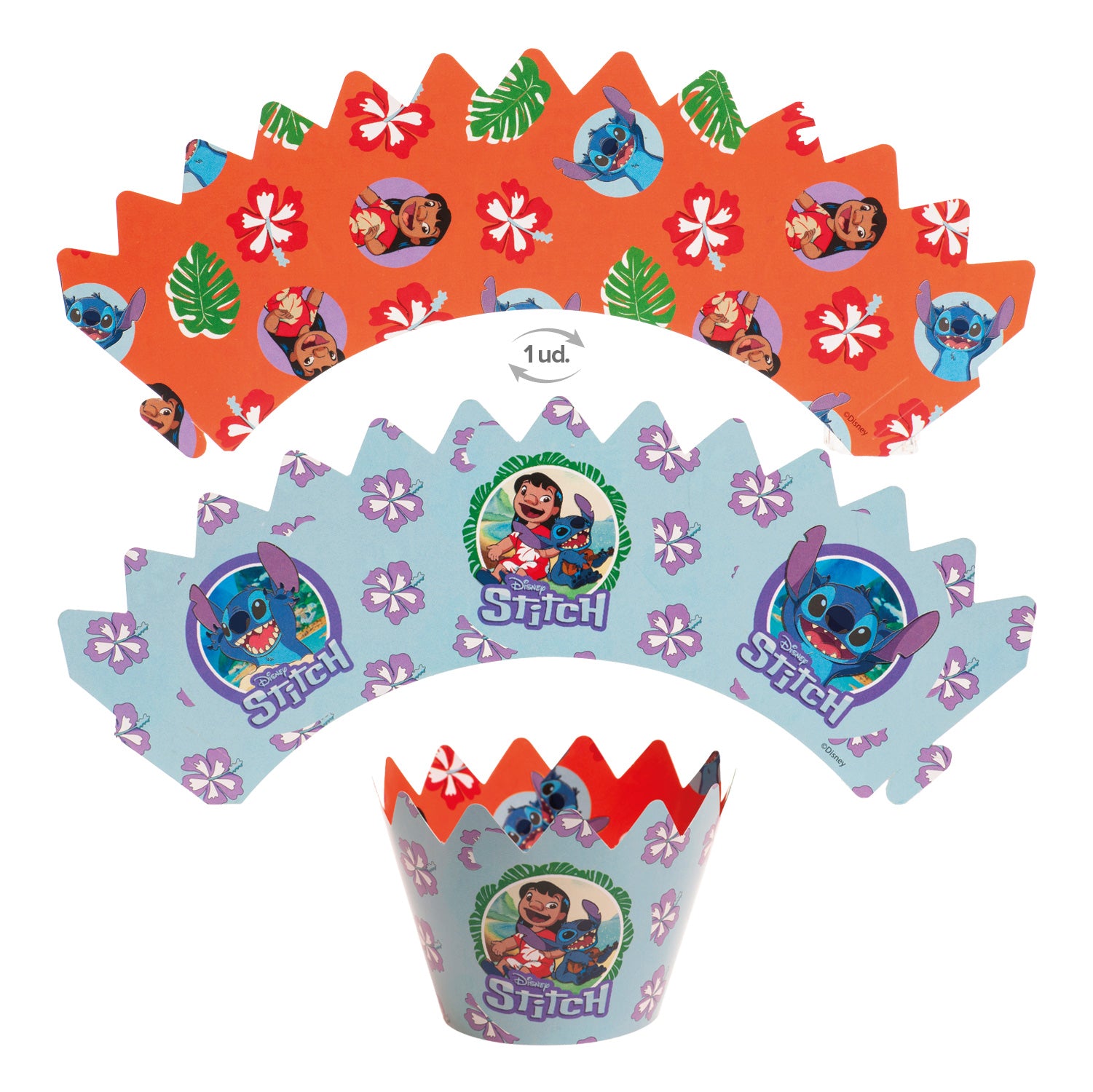 KIT DECO CAISSETTES CUPCAKES STITCH 12 UNITÉS