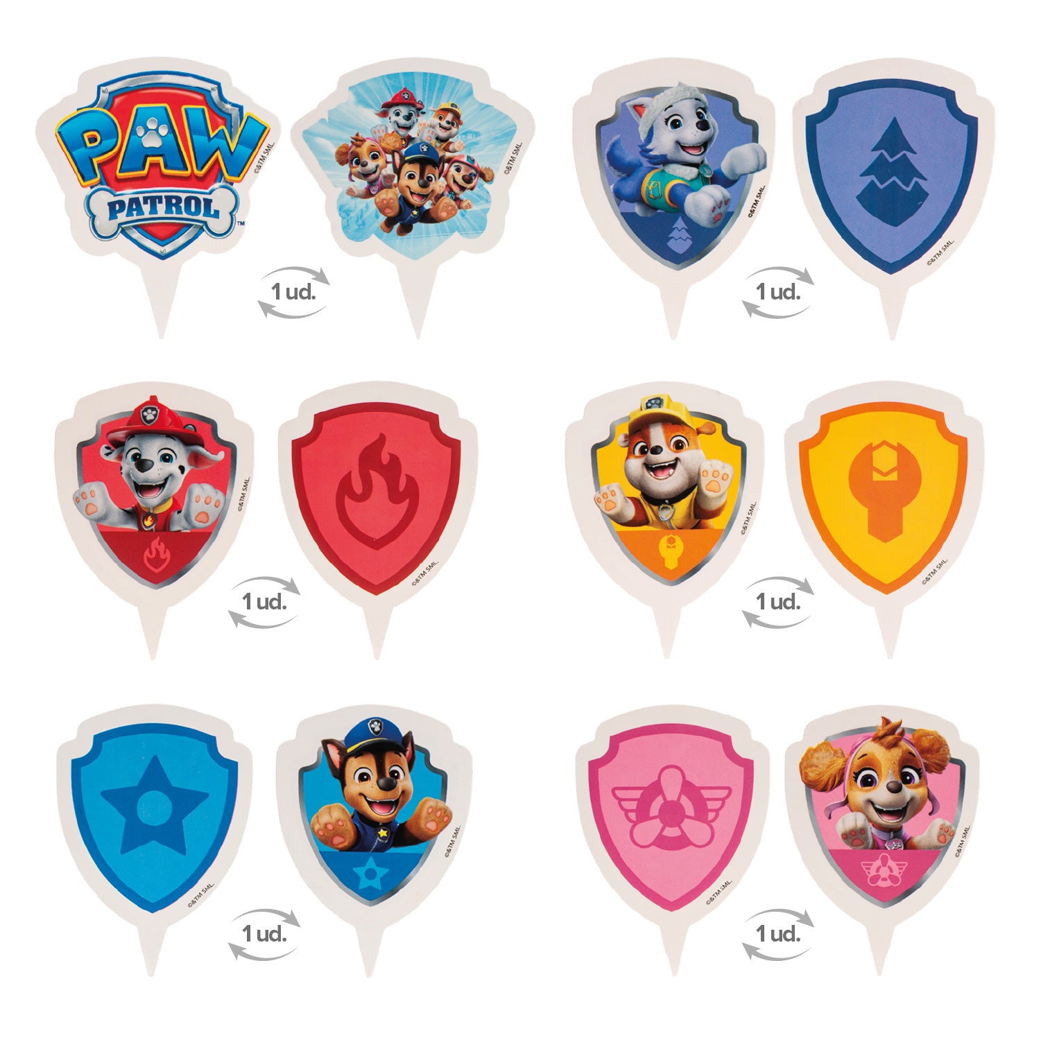 KIT DECO CAISSETTES CUPCAKES PAW PATROL 12 UNITÉS