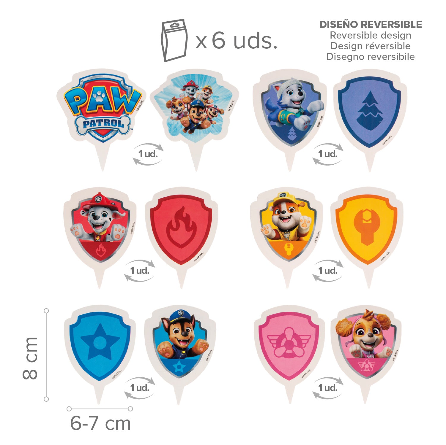 CAPSULAS CUPCAKE CON TOPPERS PAW PATROL 12 UNIDADES