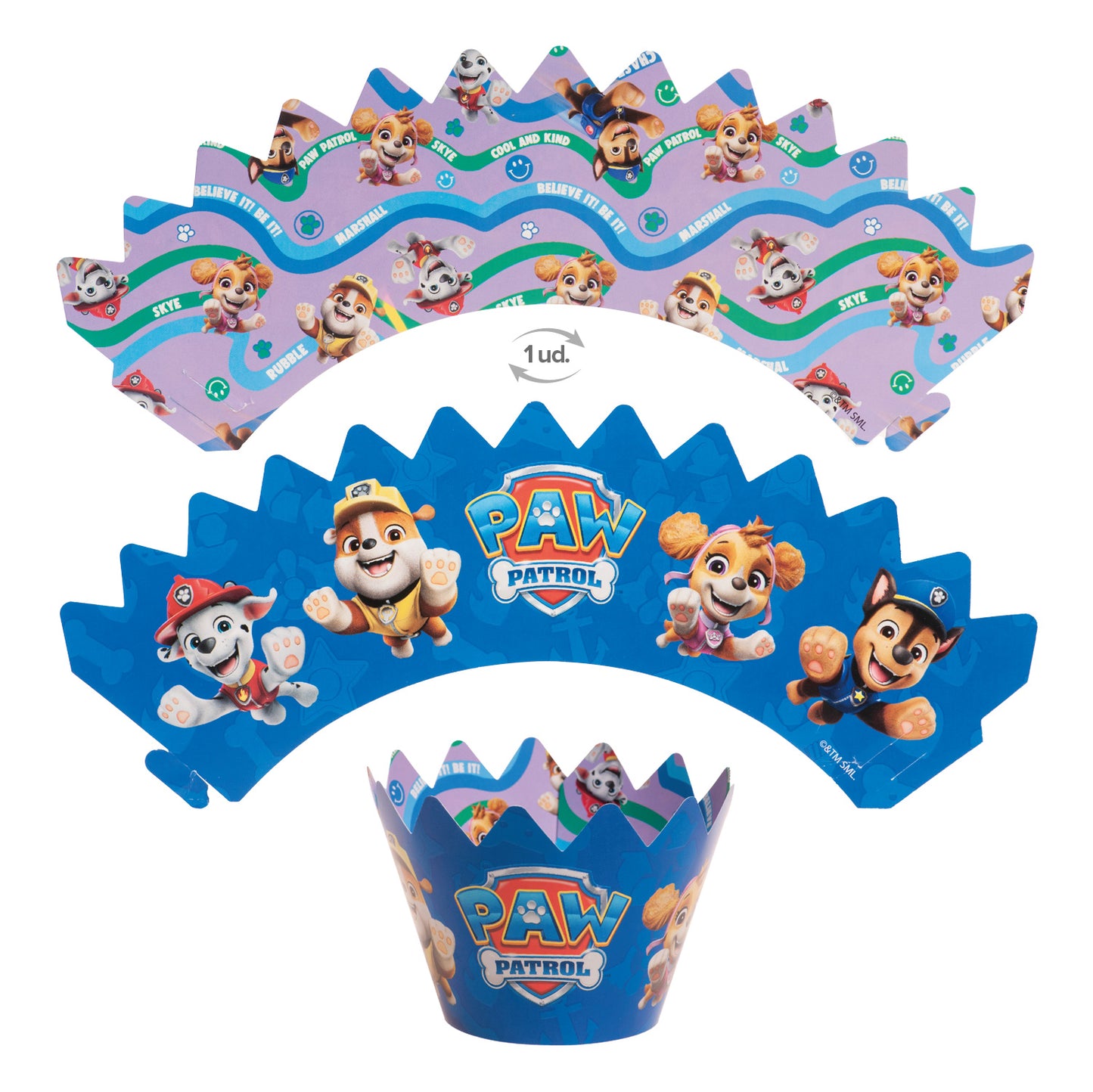 CAPSULAS CUPCAKE CON TOPPERS PAW PATROL 12 UNIDADES