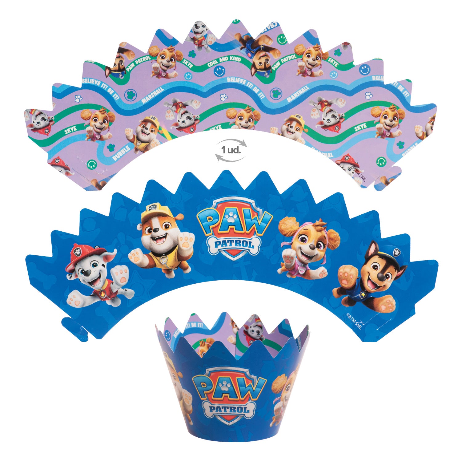 CAPSULAS CUPCAKE CON TOPPERS PAW PATROL 12 UNIDADES