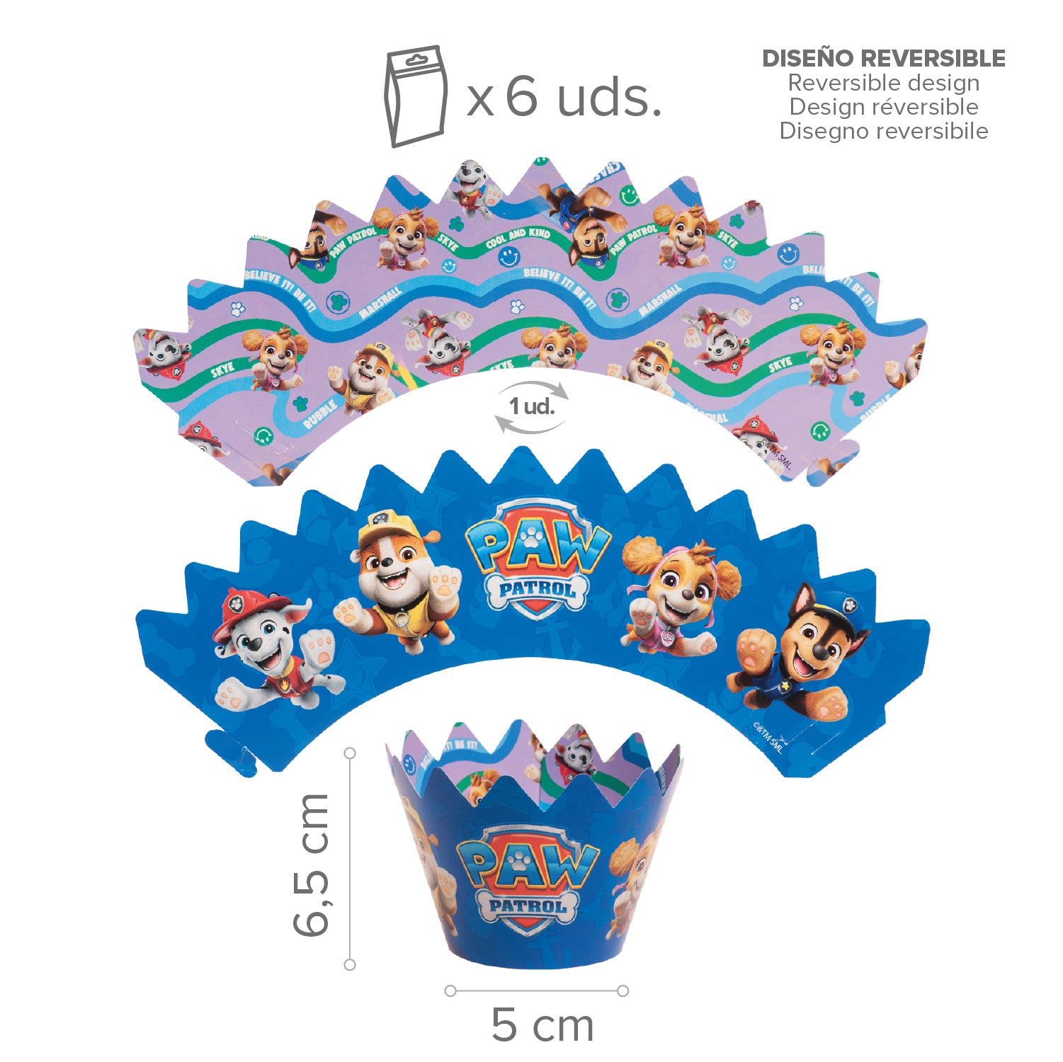 CAPSULAS CUPCAKE CON TOPPERS PAW PATROL 12 UNIDADES