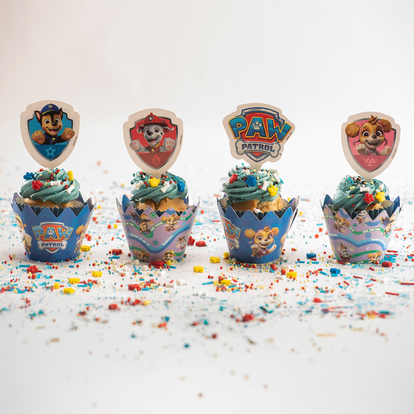 KIT DECORACIÓN CUPCAKE CON TOPPERS PAW PATROL