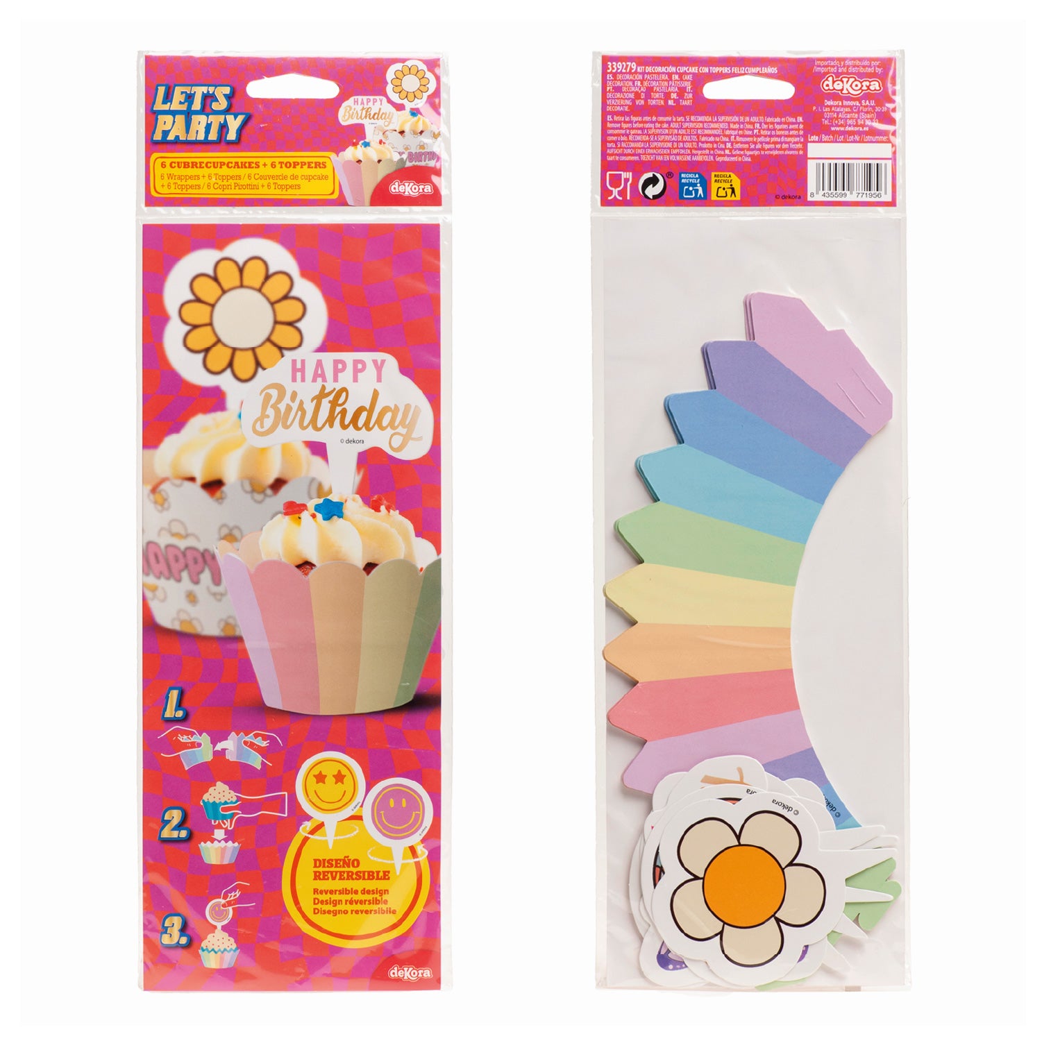 KIT DECORACIÓN CUPCAKE CON TOPPER FELIZ CUMPLEAÑOS