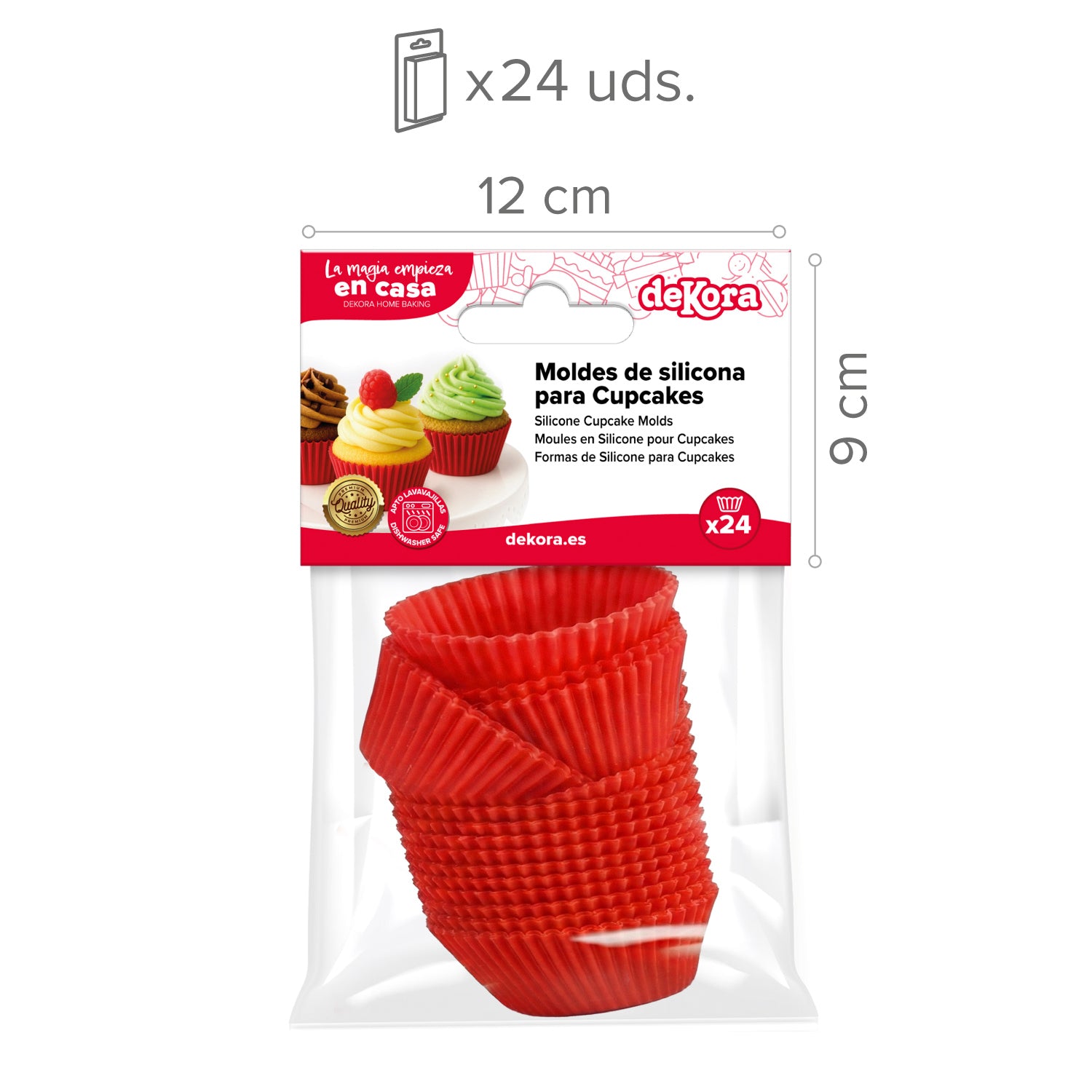 BLISTER 24 CAPSULAS CUPCAKE SILICONA Ø 4,5CM H 3CM- DKHB
