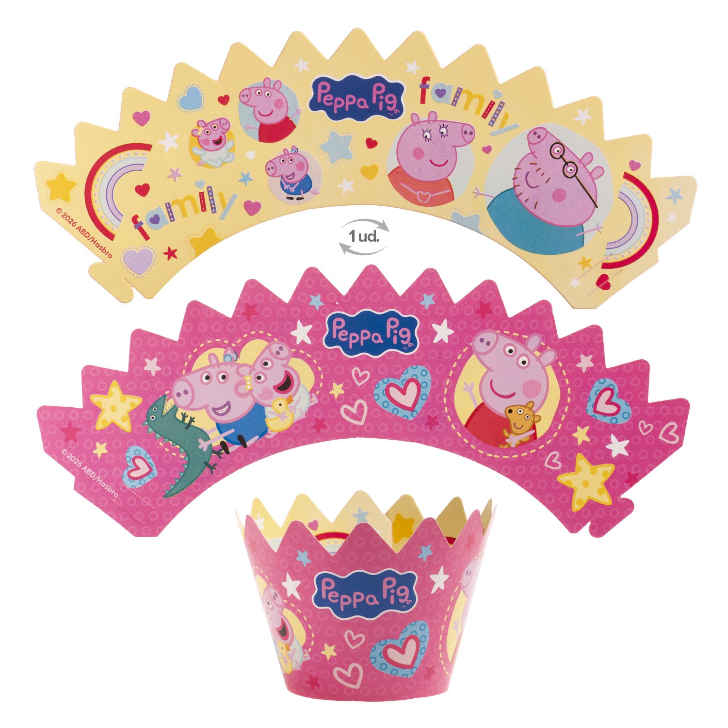 KIT DECO CAISSETTES CUPCAKES PEPPA PIG 12 UNITÉS