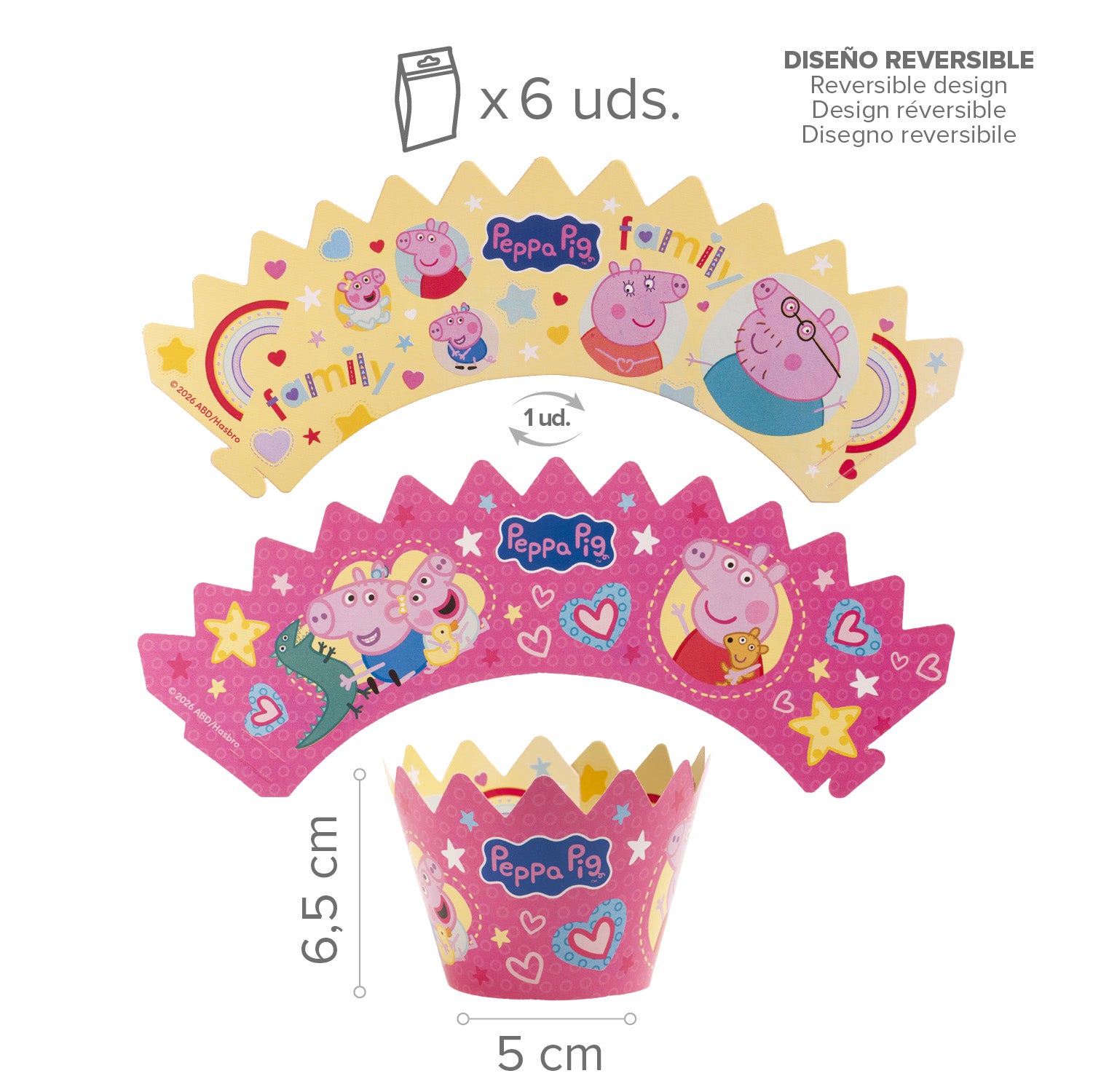 KIT DECO CAISSETTES CUPCAKES PEPPA PIG 12 UNITÉS