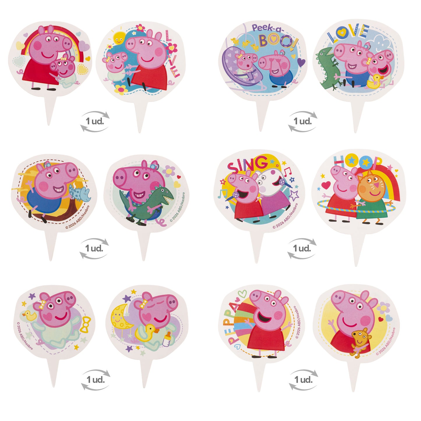 KIT DECO CAISSETTES CUPCAKES PEPPA PIG 12 UNITÉS