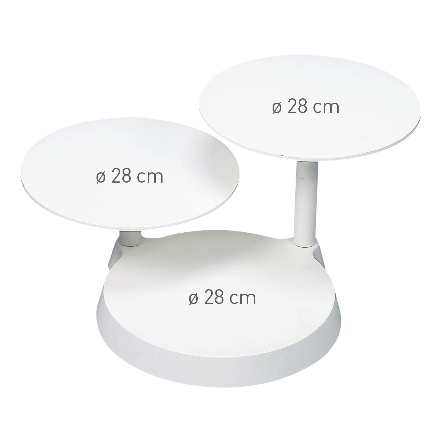 PRÉSENTOIR PLASTIQUE ÎLE À 3 BRAS H 24CM Ø 28CM