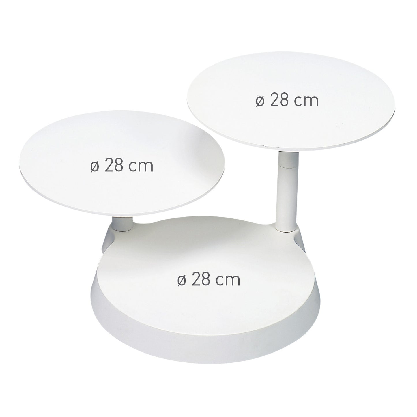 PRÉSENTOIR PLASTIQUE ÎLE À 3 BRAS H 24CM Ø 28CM