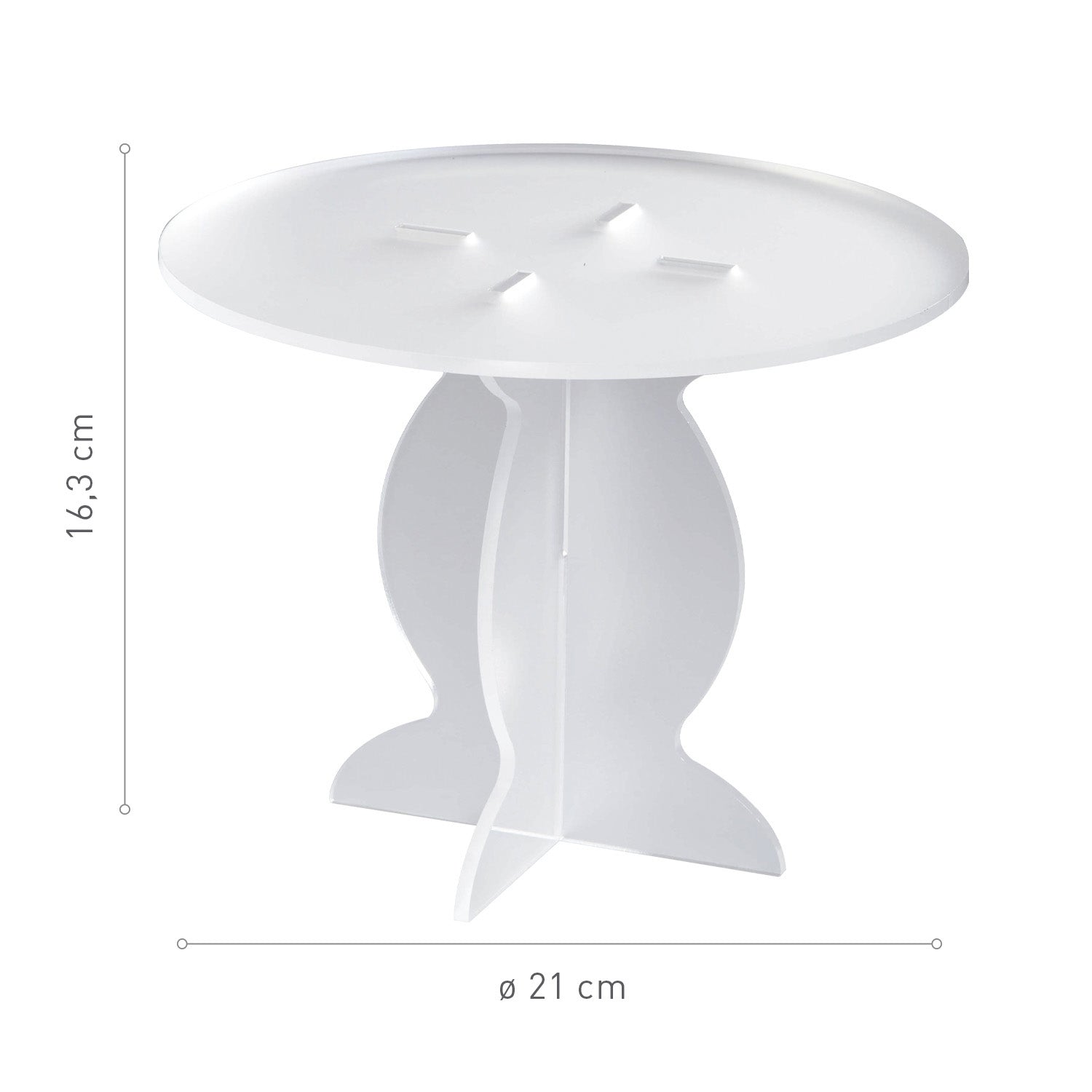 MINI WHITE PLEXIGLAS CAKE STAND Ø 210MM H 163MM