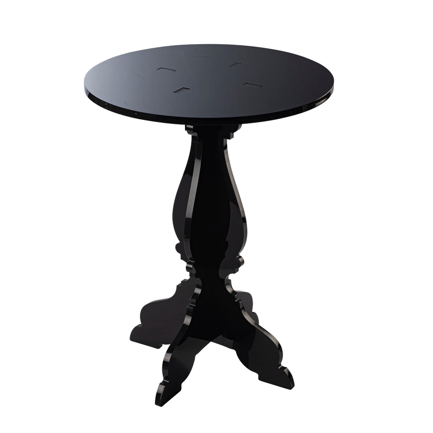 PRÉSENTOIR PLEXIGLAS BARROQUE NOIR Ø 26CM H35CM