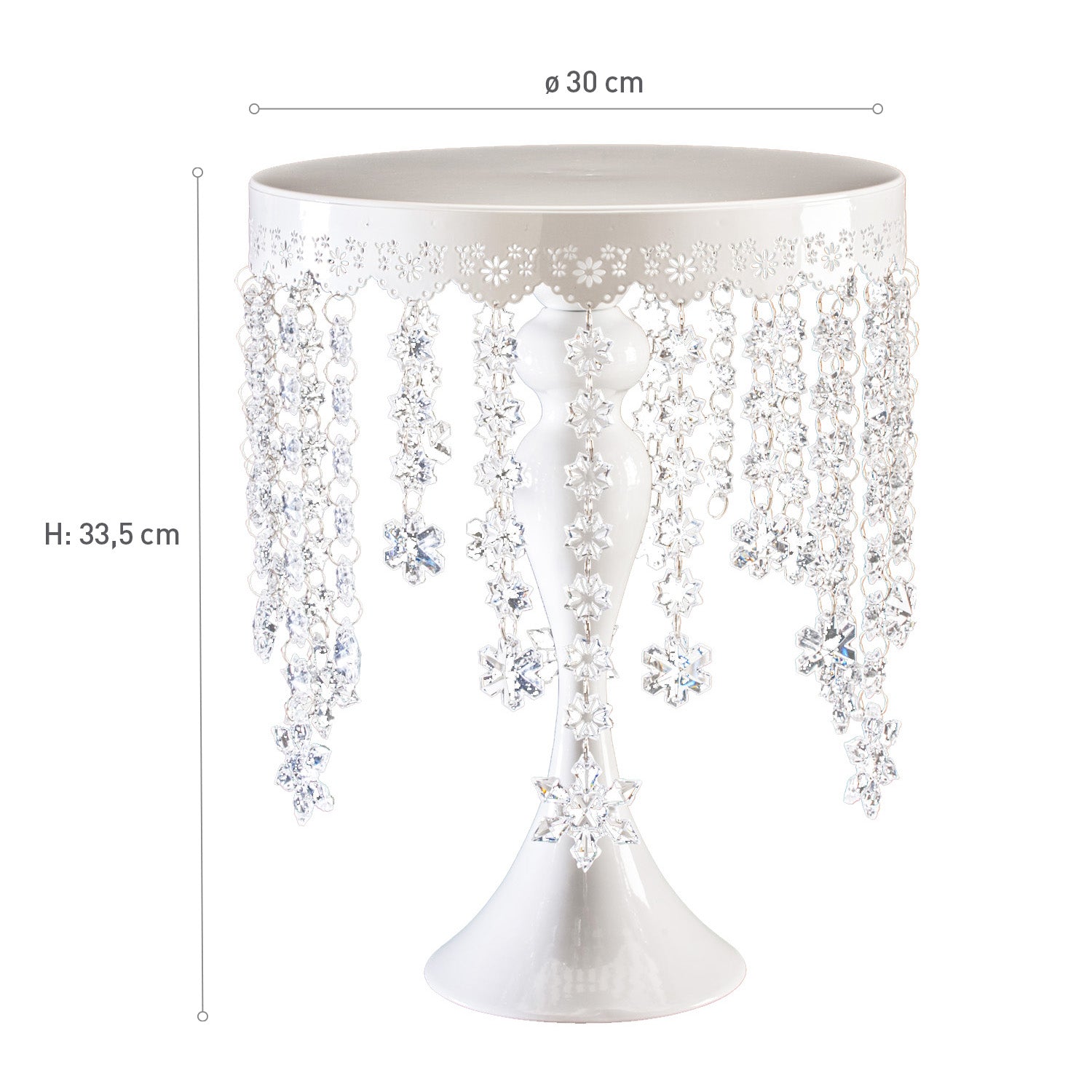 ROUND CAKE STAND WITH DIAMONDS 30CM