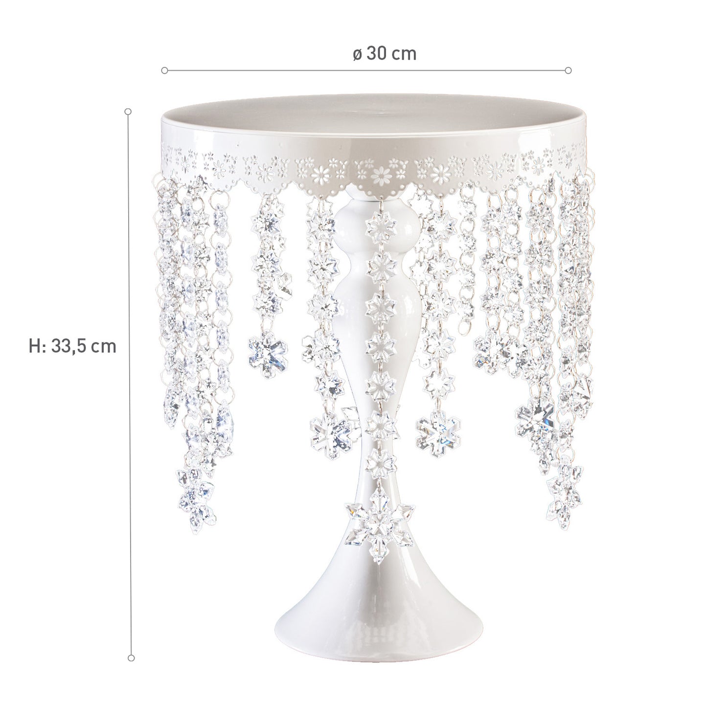 ROUND CAKE STAND WITH DIAMONDS 30CM