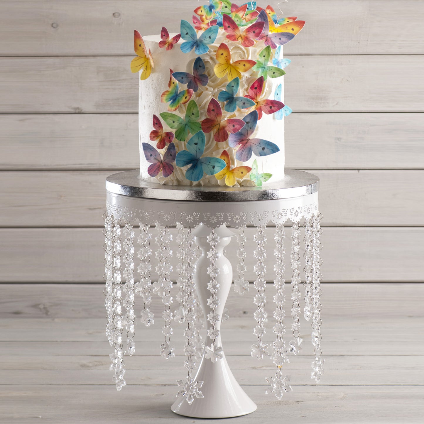 SOPORTE TARTA REDONDO CON DIAMANTES 30CM