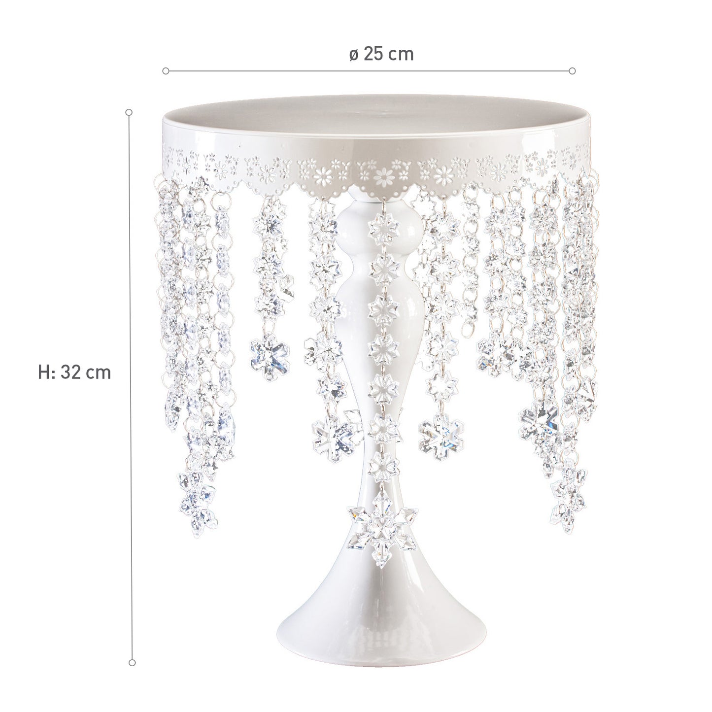 SOPORTE TARTA REDONDO CON DIAMANTES 25 CM