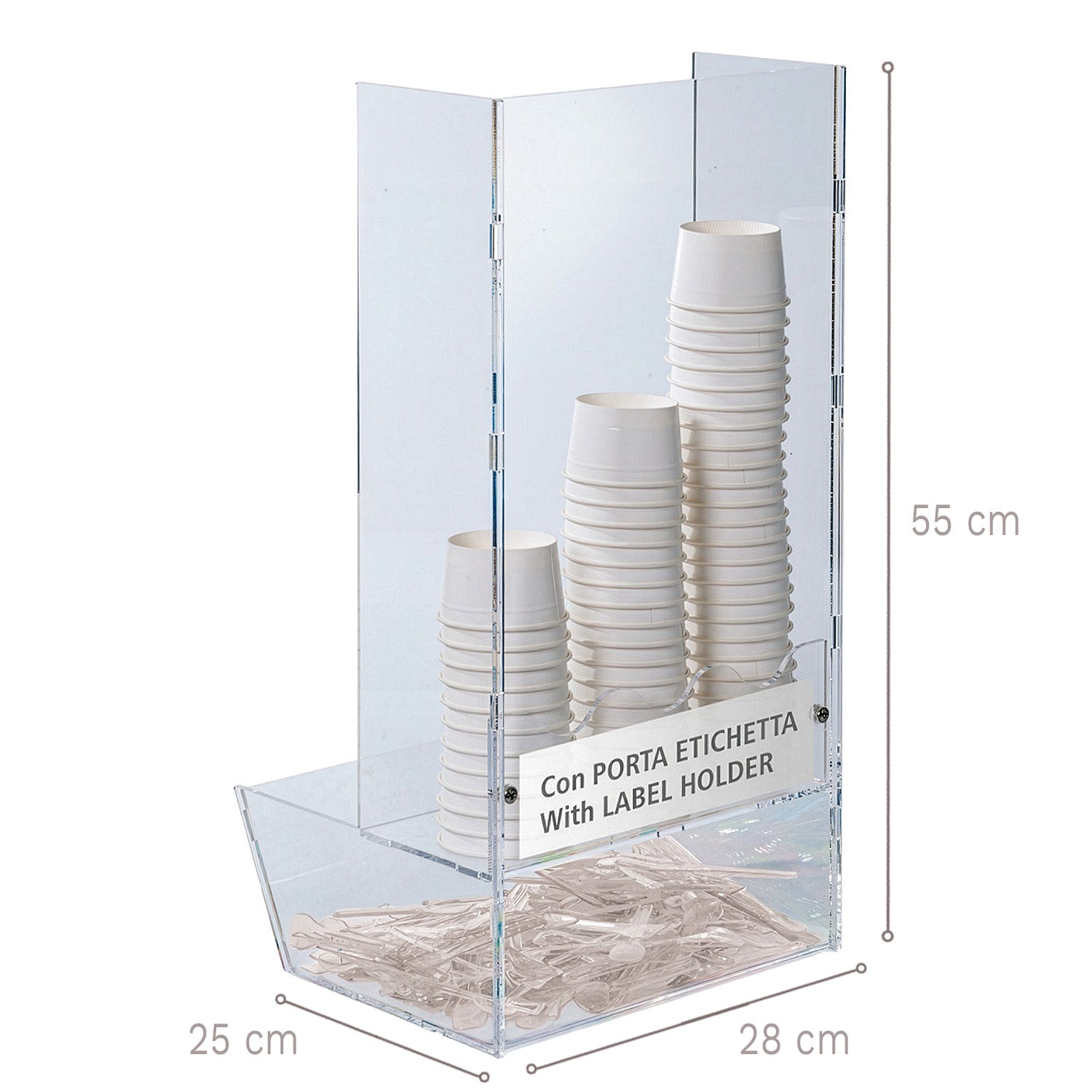 PORTE-VERRES AVEC ESPACE POUR LES USTENSILES -  28 x 25 H 55