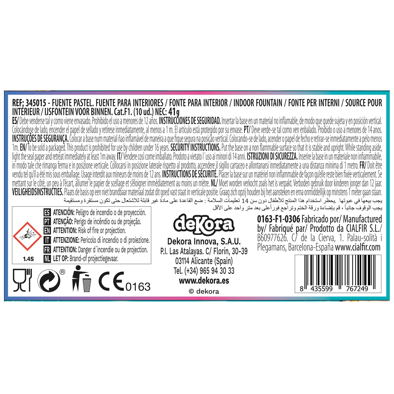 SCATOLA 10 BASTONCINI PIROTECNICI 12CM