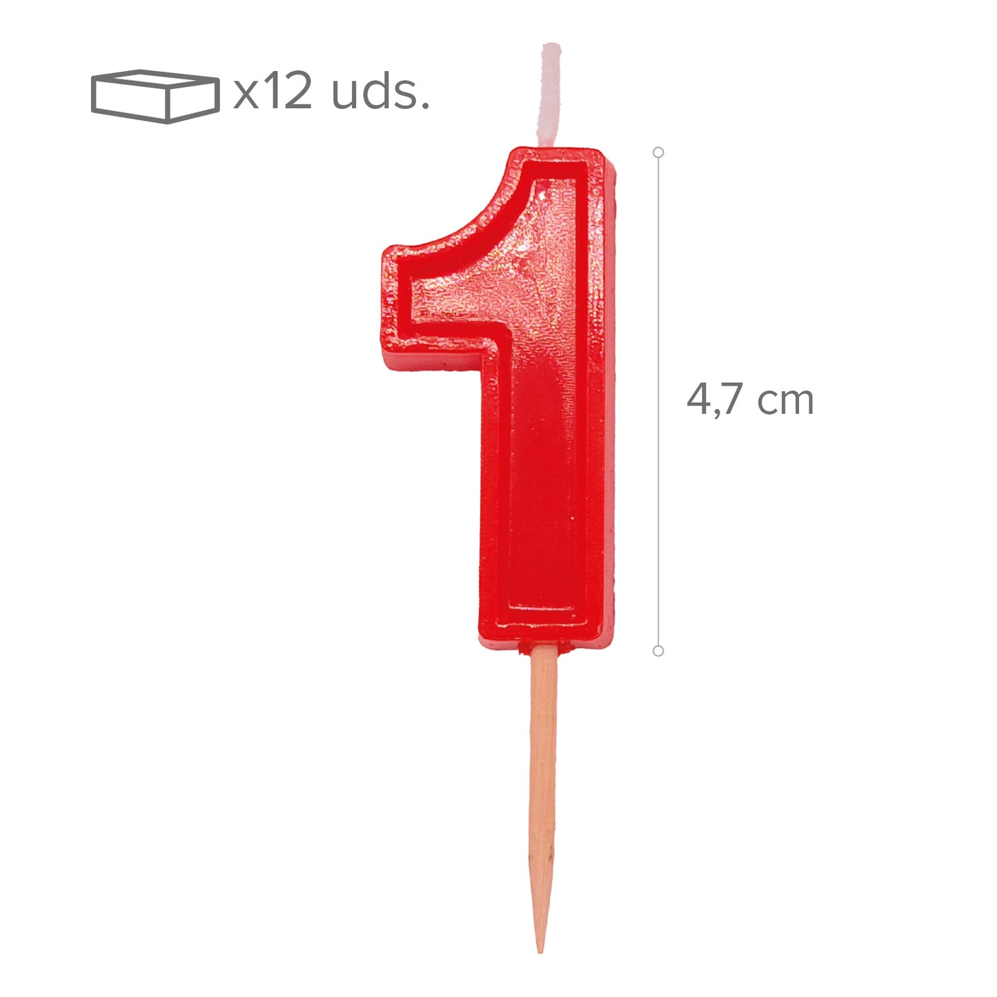 12 VELAS NÚMERO 1 HELVET