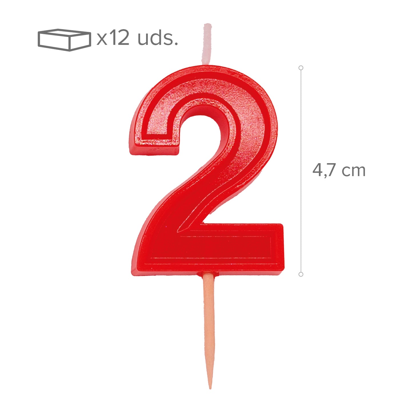 12 VELAS NUMERO 2 HELVET