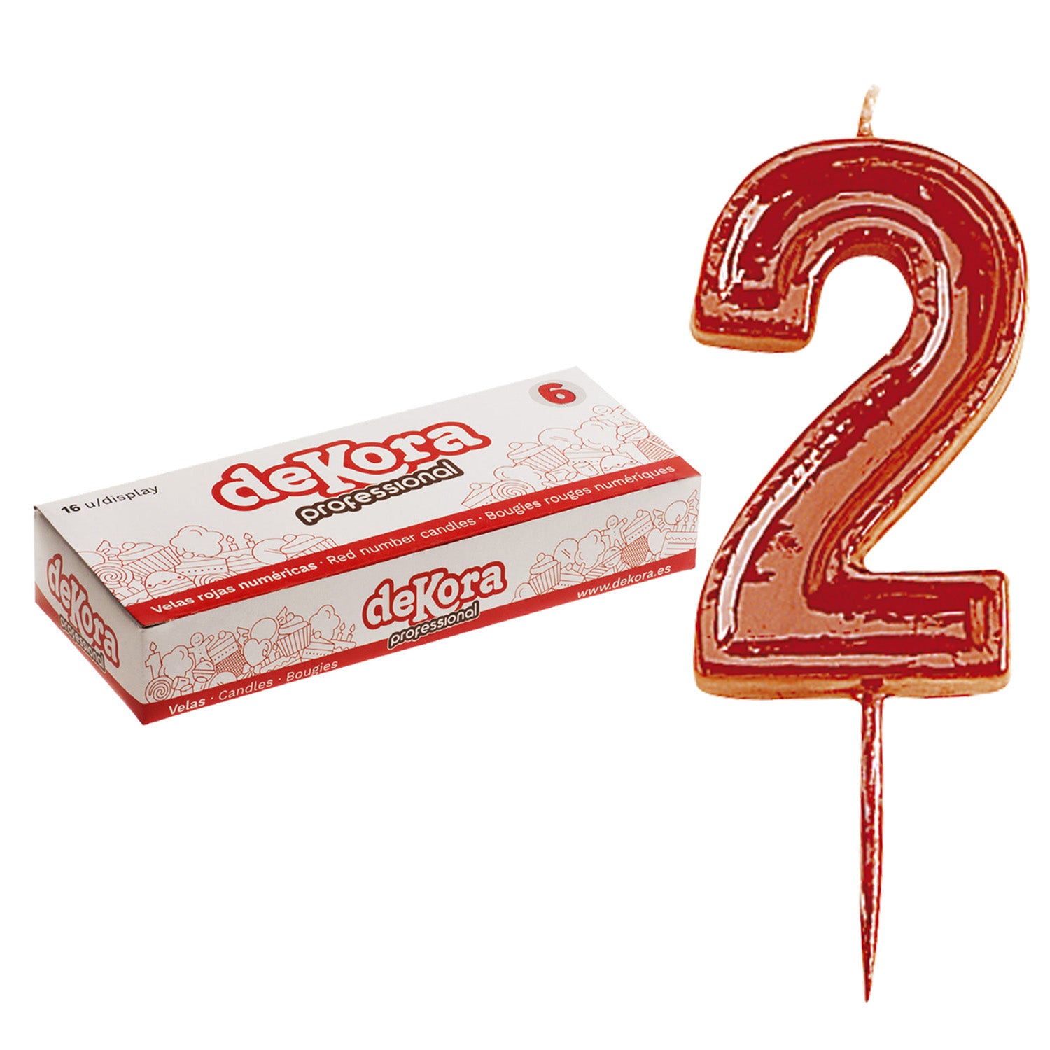 12 VELAS NUMERO 2 HELVET