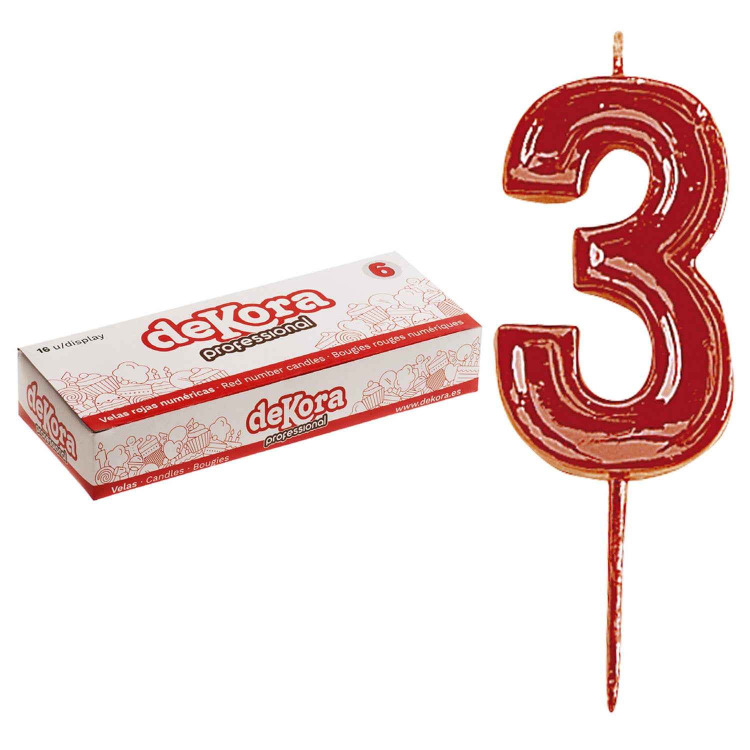 12 VELAS NUMERO 3 HELVET