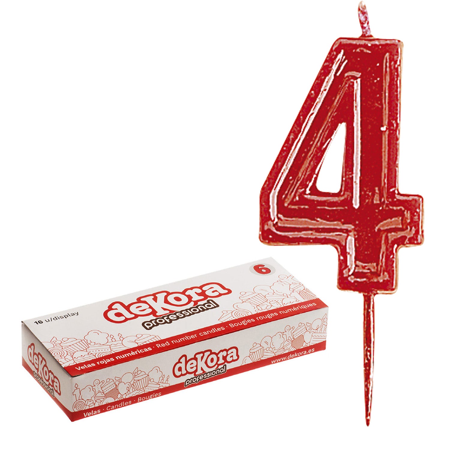 12 VELAS NUMERO 4 HELVET