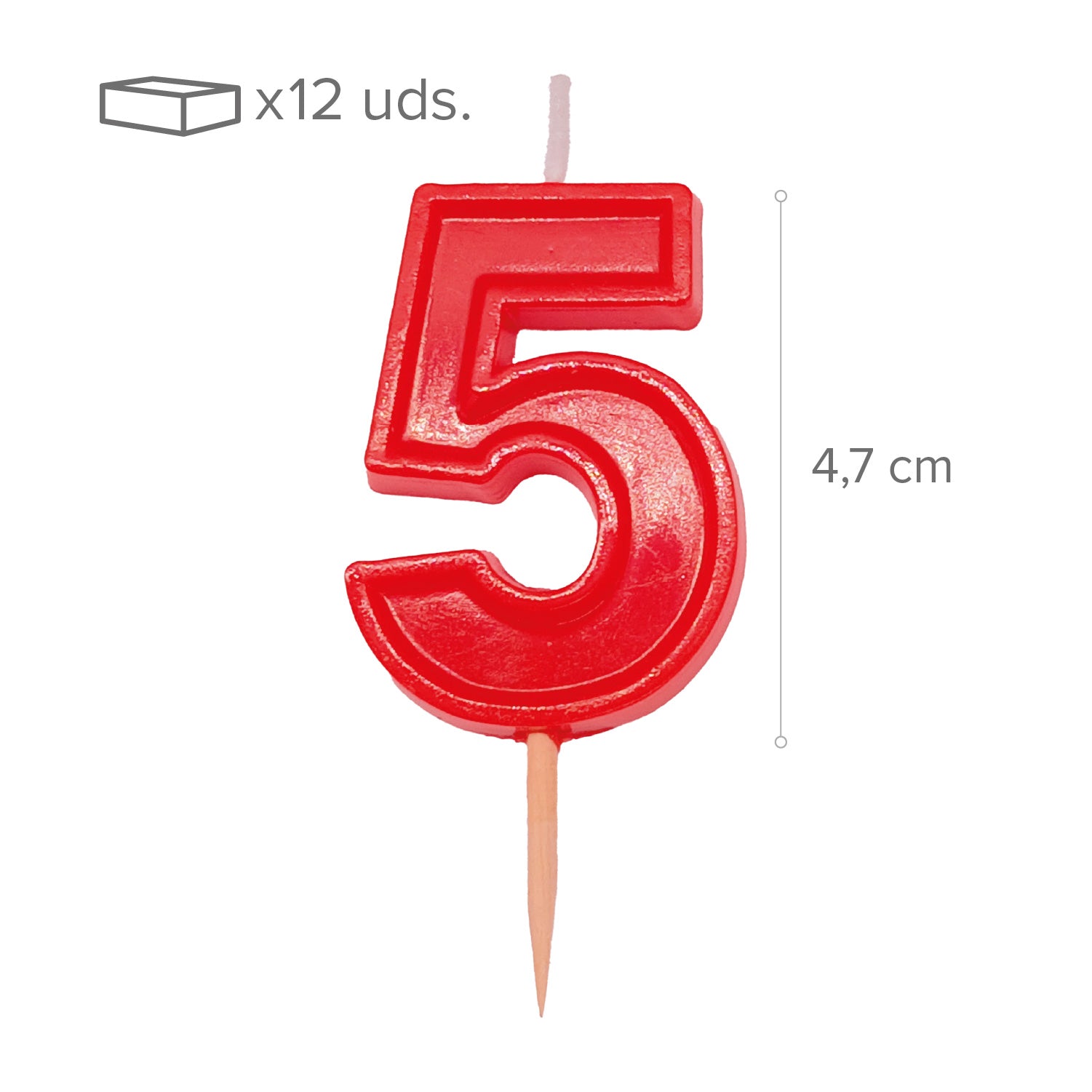 12 VELAS NUMERO 5 HELVET