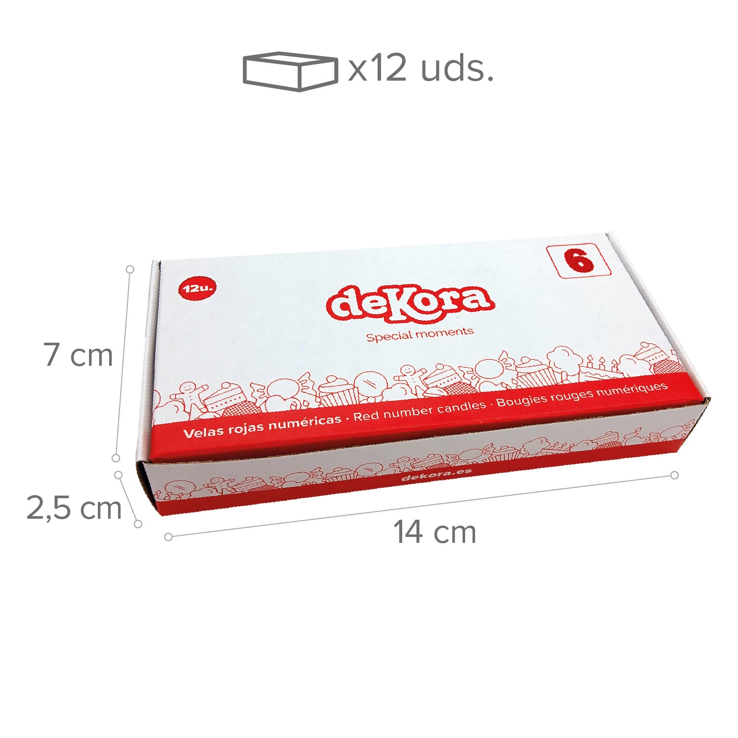 HELVET BOUGIE ANNIVERSAIRE Nº6 (4,5X3,5CM)