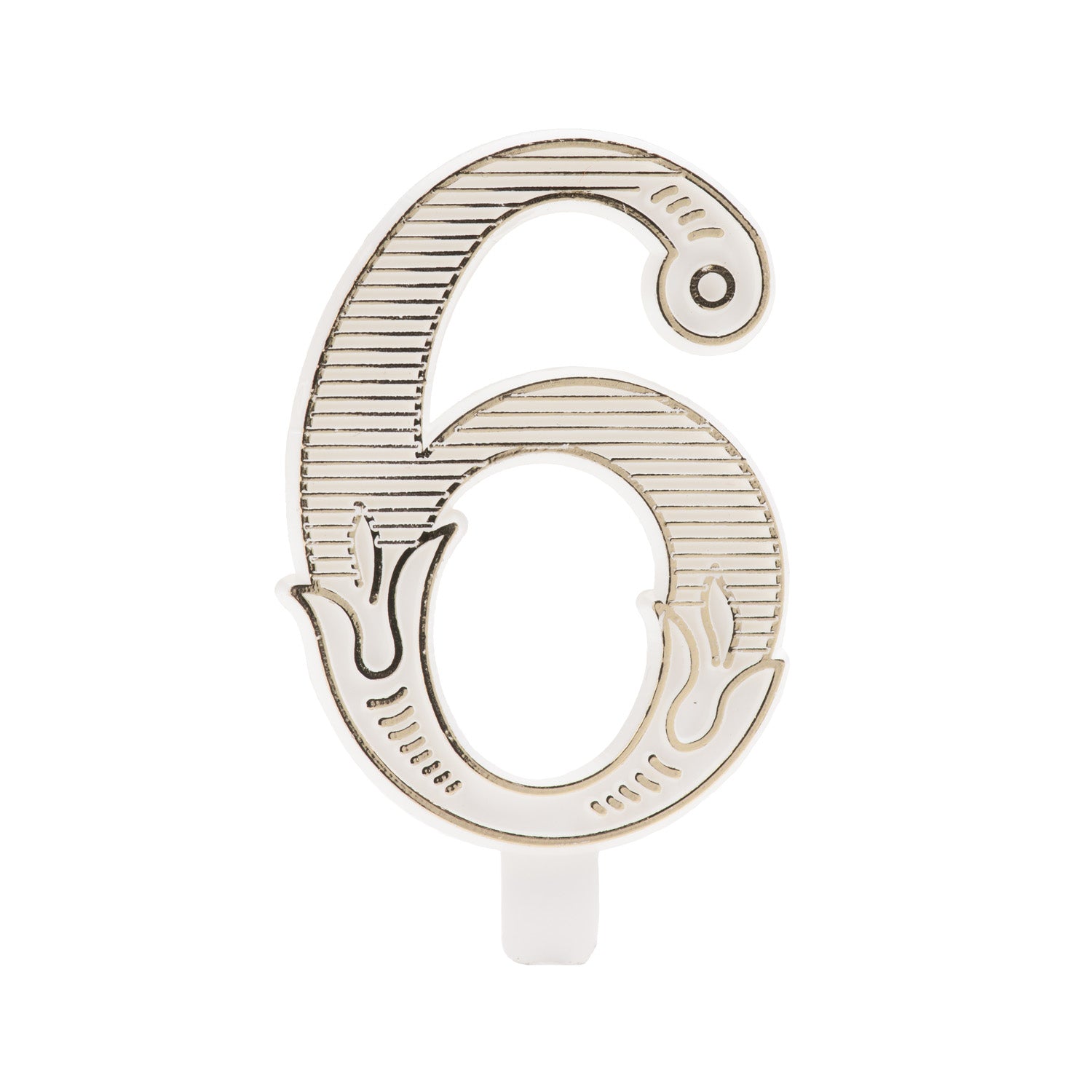 NÚMERO DE PLÁSTICO ORO SIN BASE | Nº 6