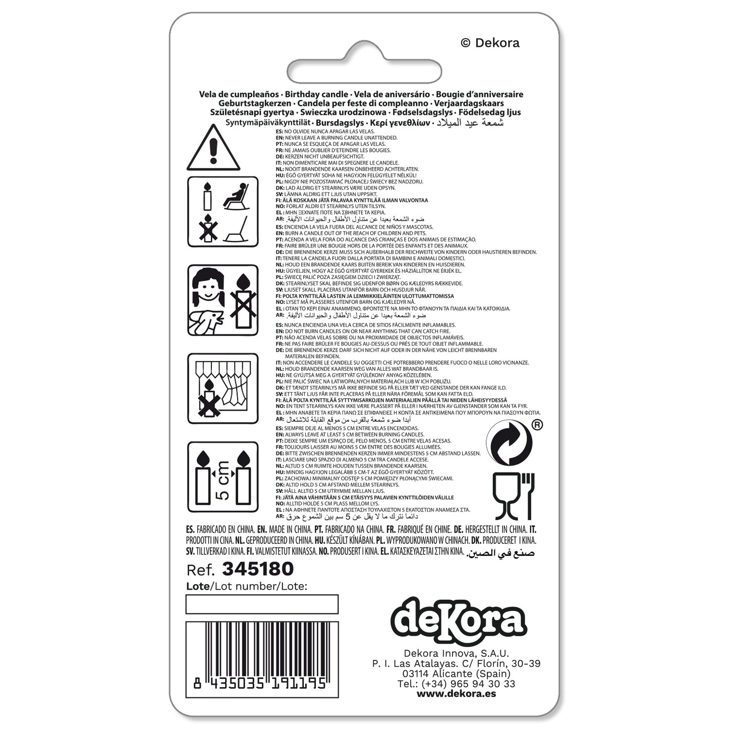 COMIC BIRTHDAY CANDLE Nº9 (5,5X3CM)