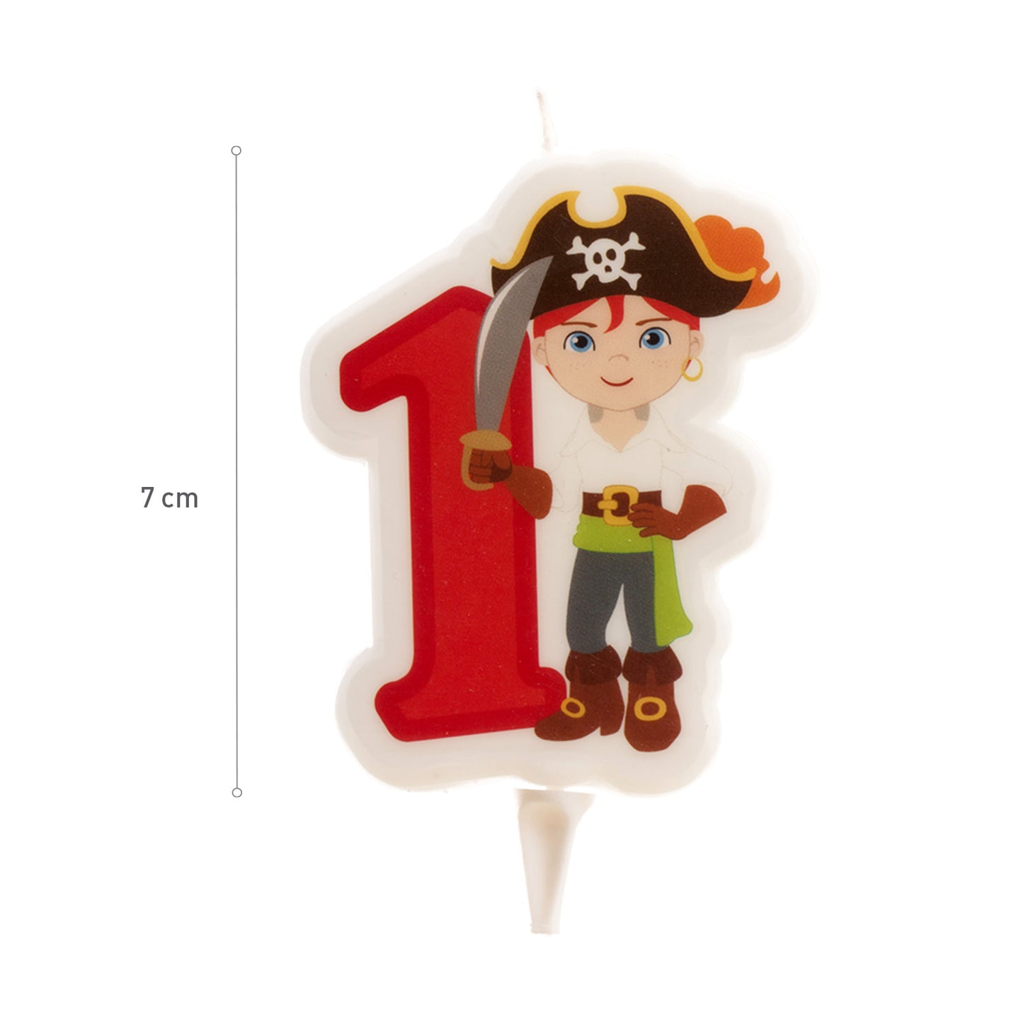 DISPLAY 12 BOUGIES PIRATES Nº1-7CM.