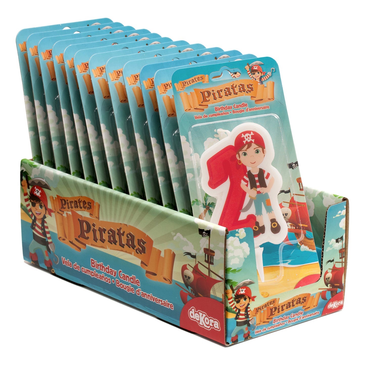 DISPLAY 12 CANDLES PIRATES Nº2-7CM