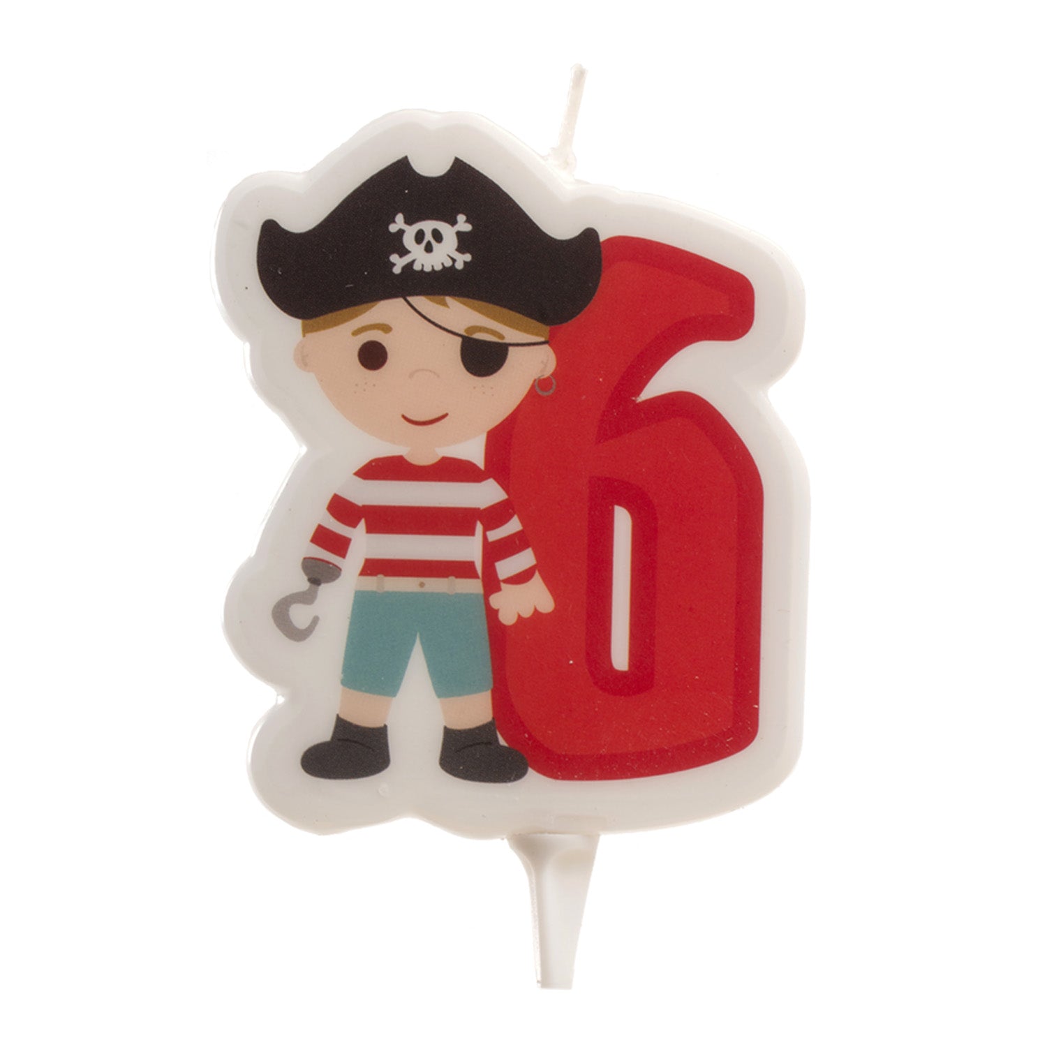 DISPLAY 12 VELAS 2D PIRATAS Nº6 | 7CM
