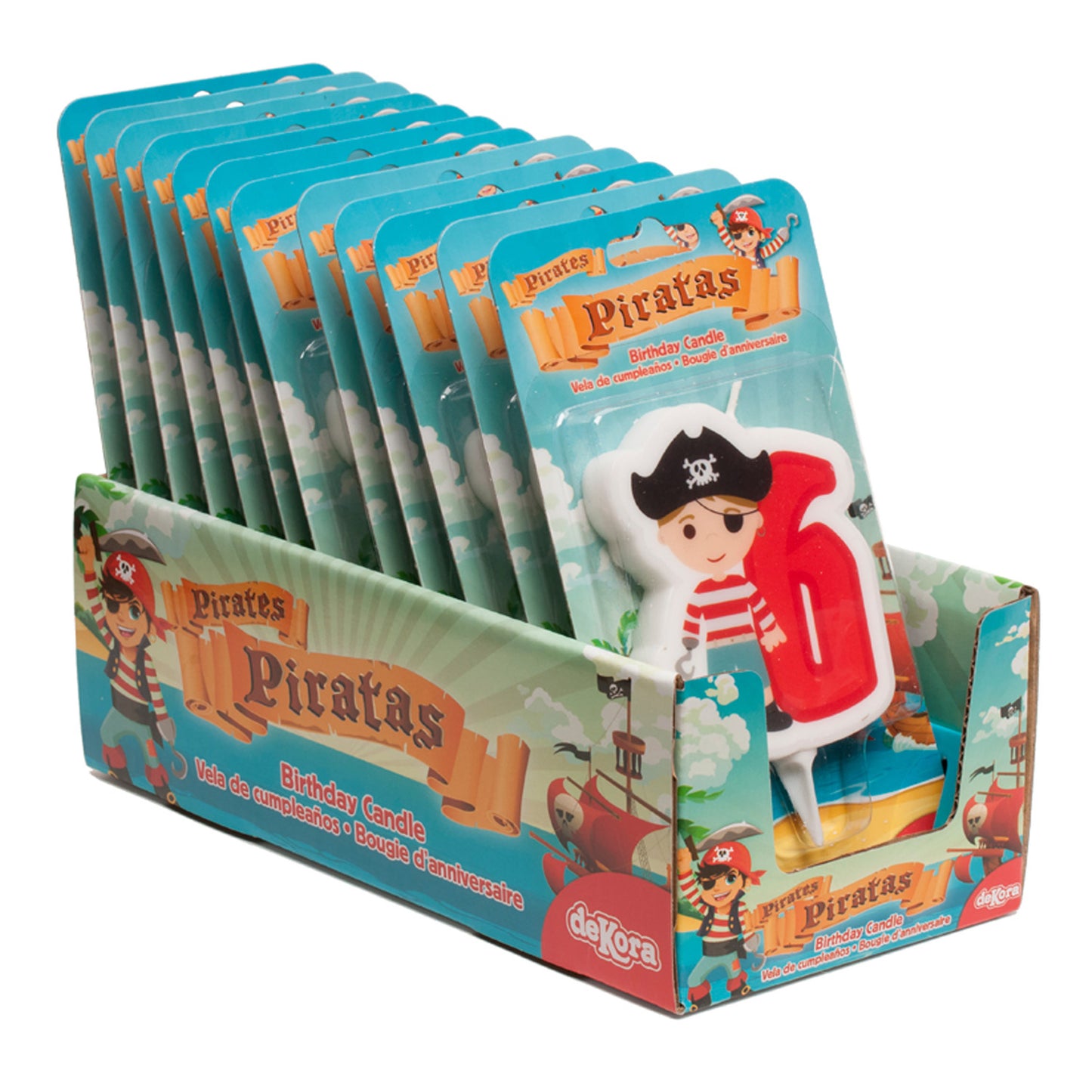DISPLAY 12 CANDLES PIRATES Nº6-7CM.