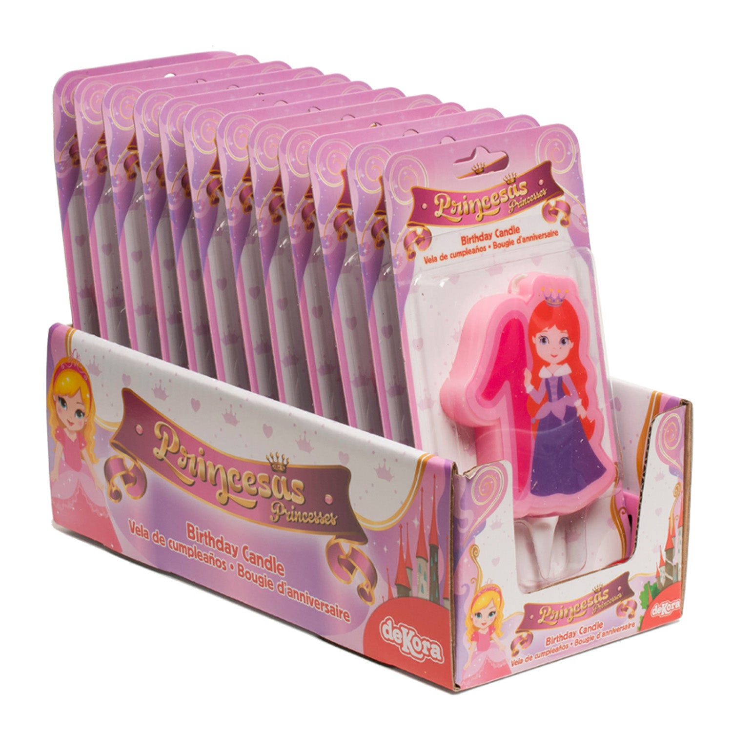 DISPLAY 12 CANDLES PRINCESS Nº1-7CM.