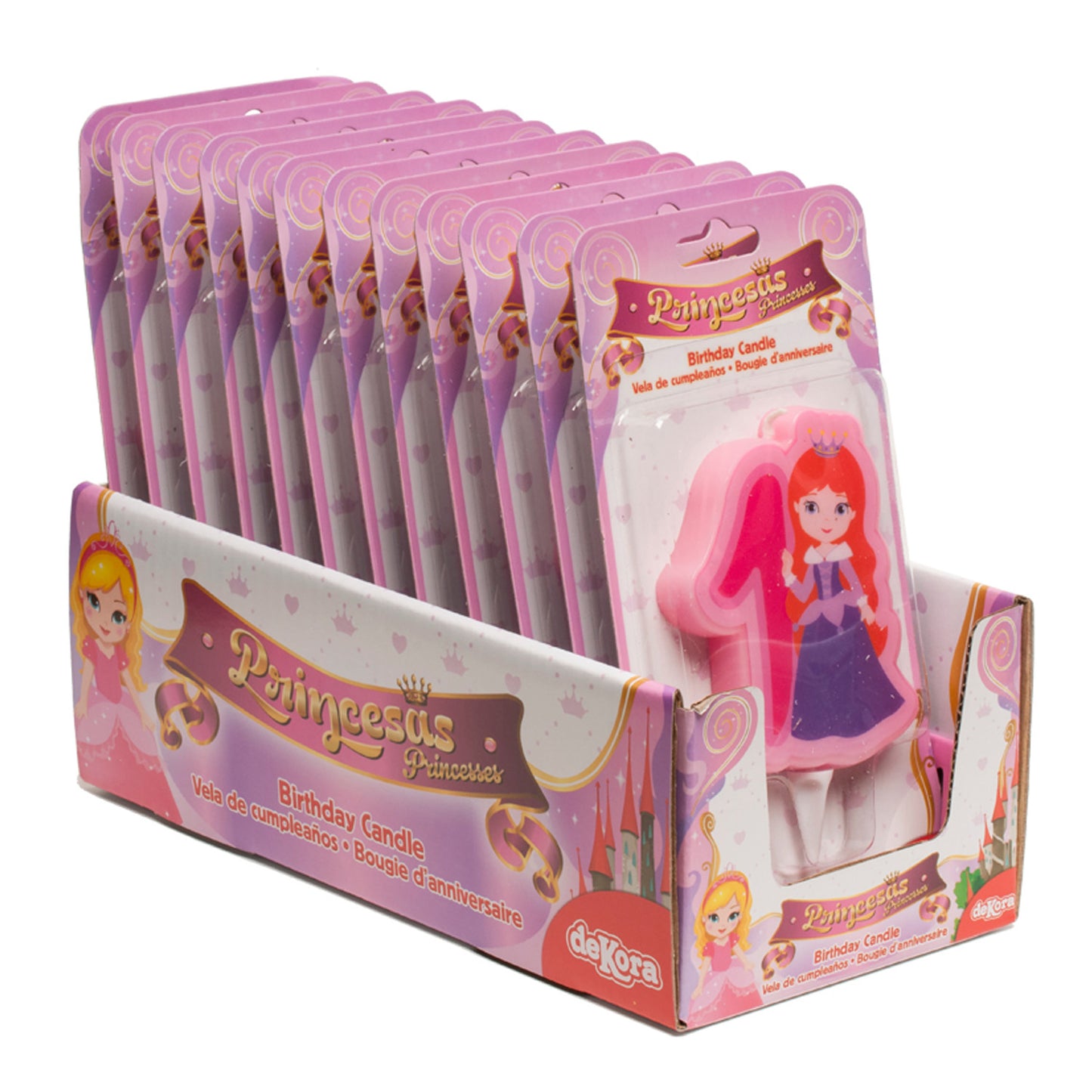 DISPLAY 12 CANDLES PRINCESS Nº1-7CM.