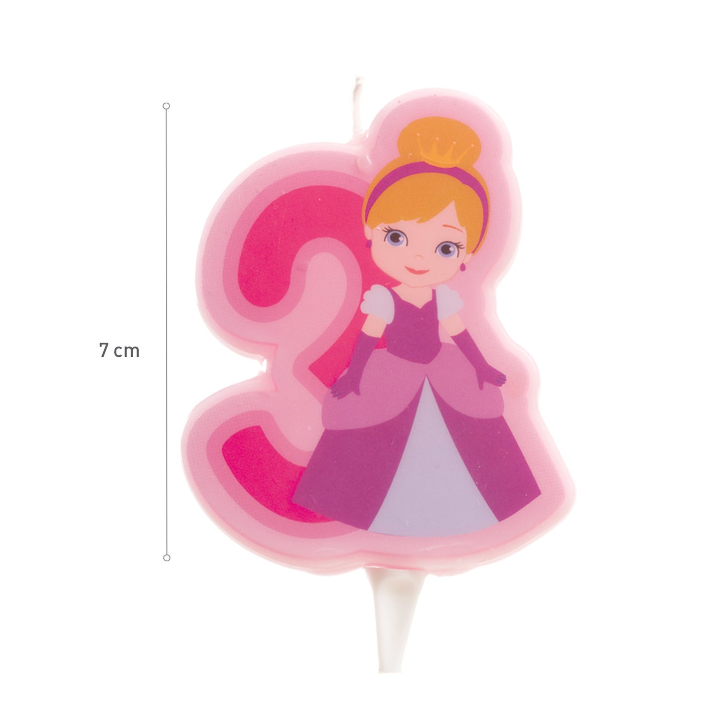 DISPLAY 12 VELAS 2D PRINCESA Nº3 | 7CM
