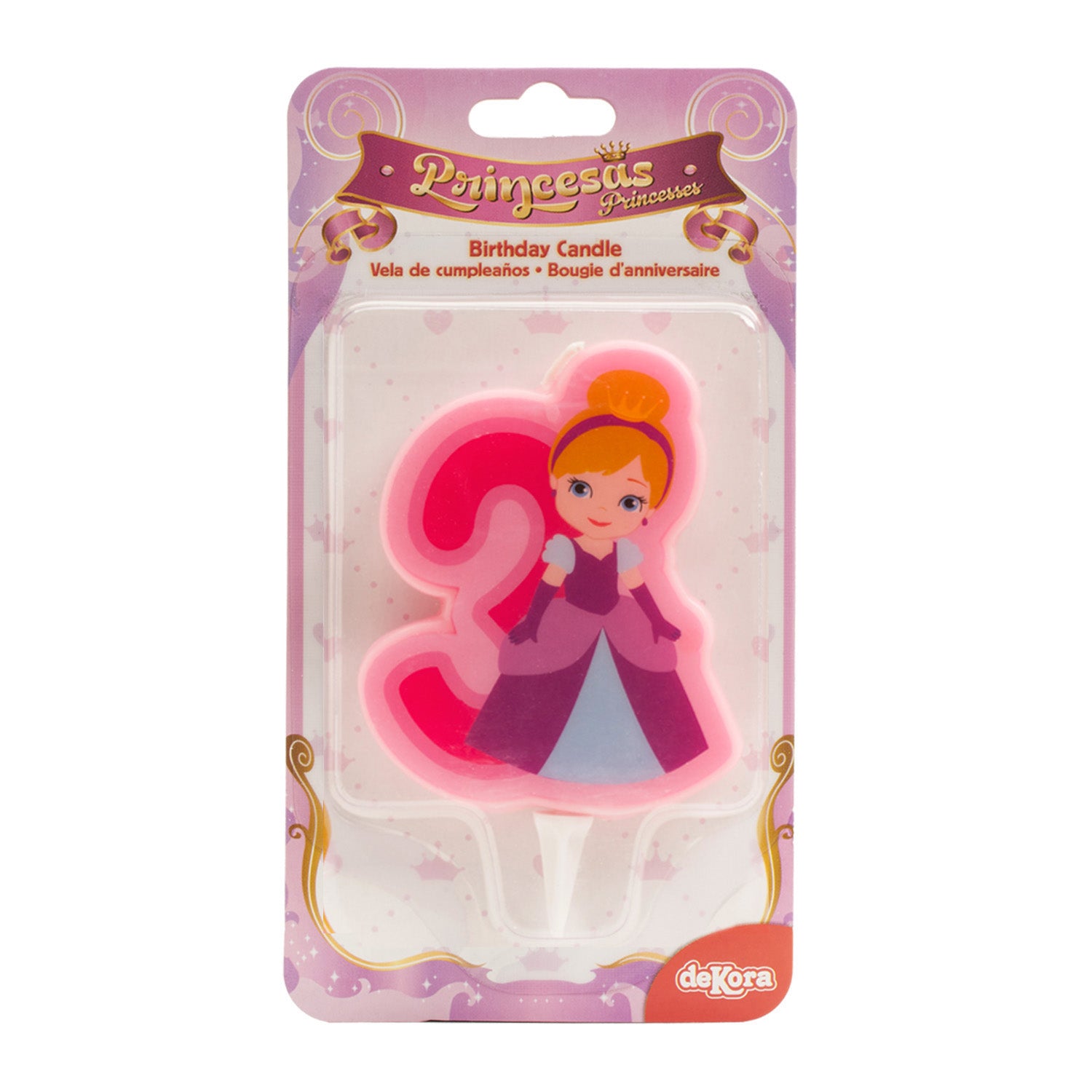 DISPLAY 12 VELAS 2D PRINCESA Nº3 | 7CM