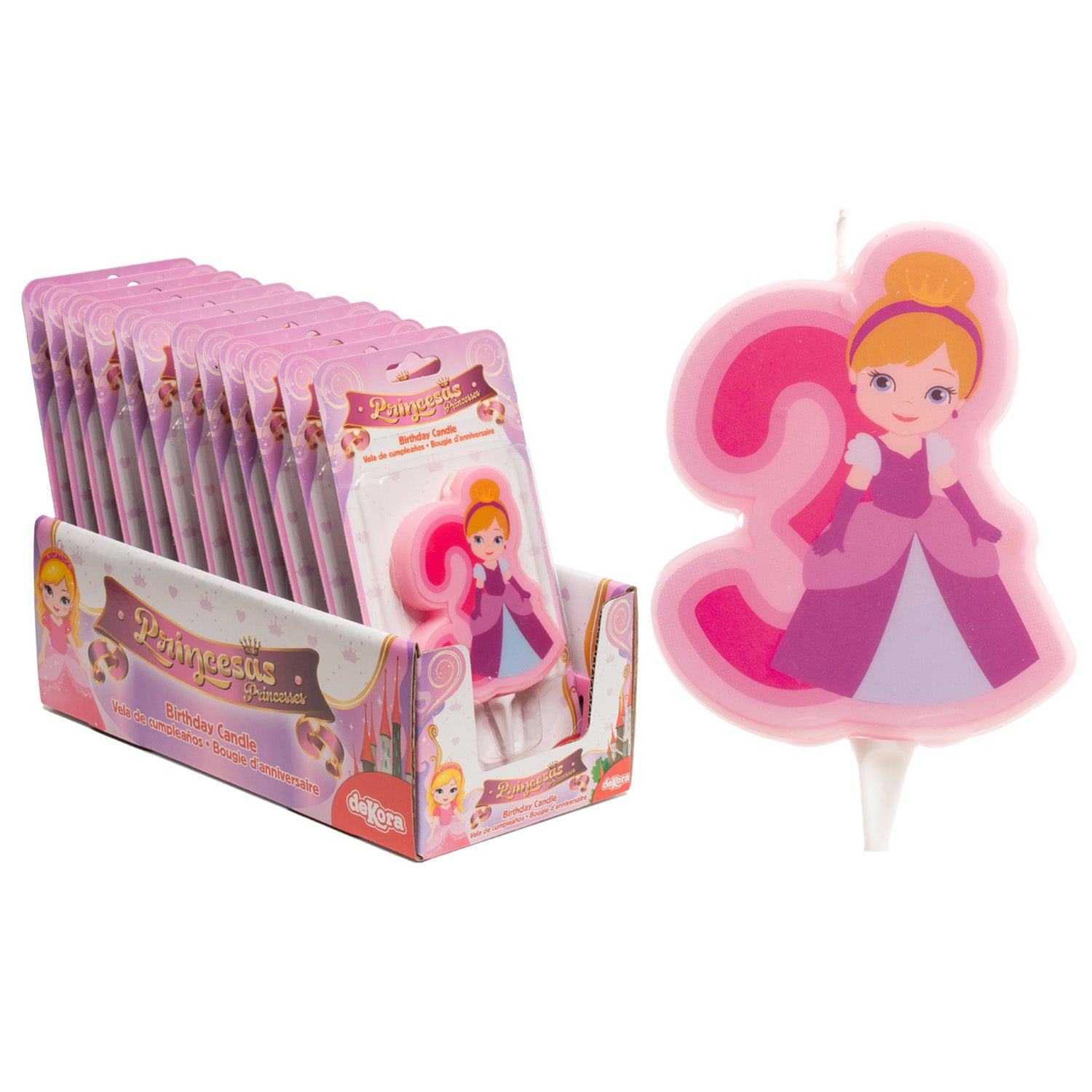 DISPLAY 12 CANDLES PRINCESS Nº3-7CM.