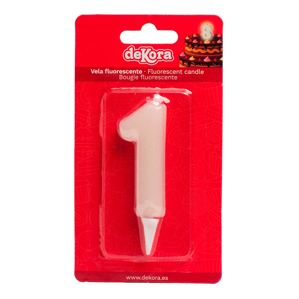 DISPLAY 12 VELAS Nº1 FLUORESCENTE 6CM