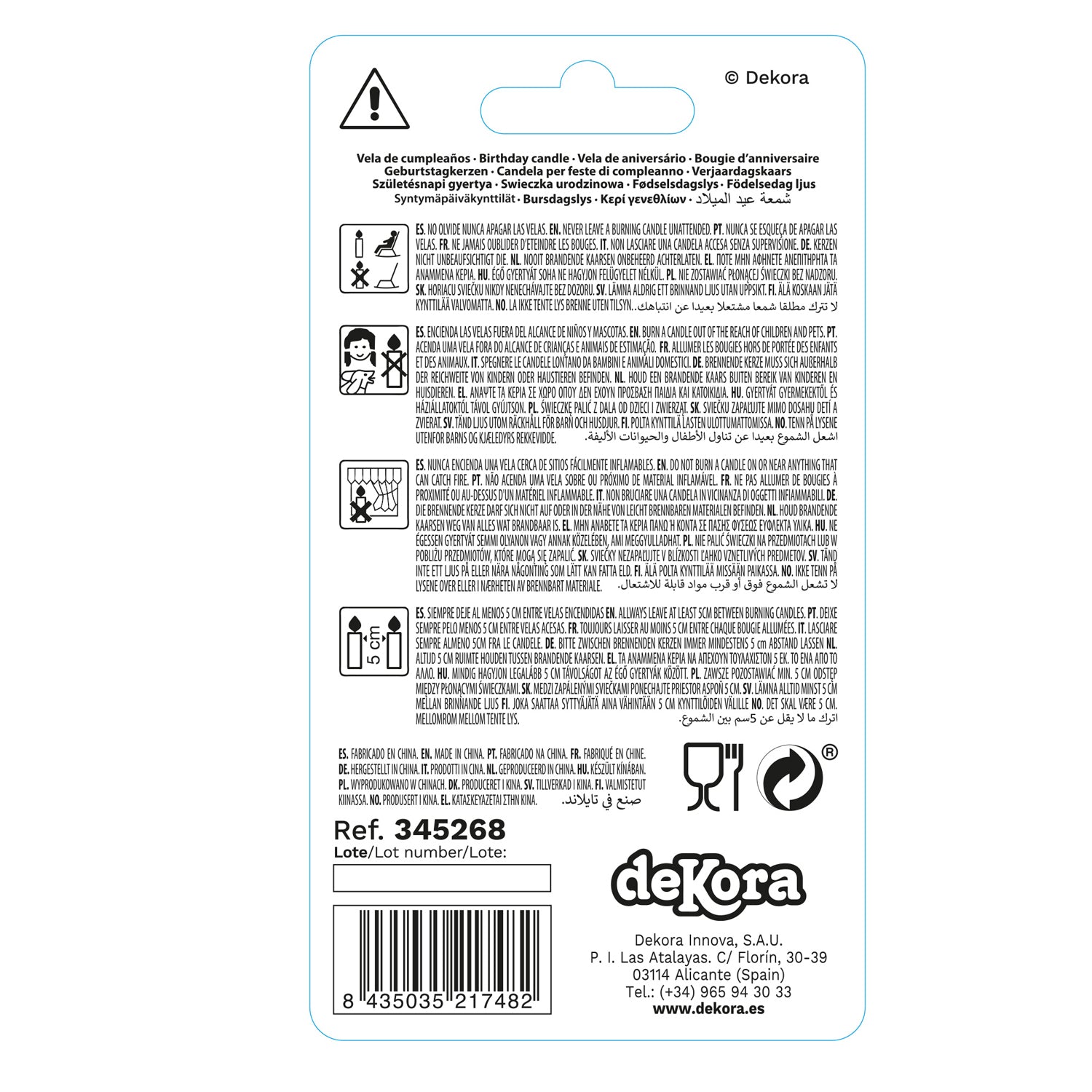 EXPOSITOR 12 VELAS Nº2 FLUORESCENTE 6 CM