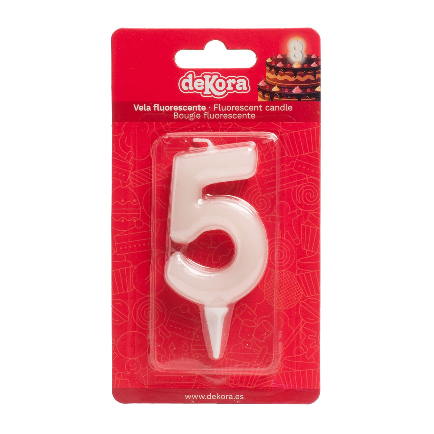 EXPOSITOR 12 VELAS Nº5 FLUORESCENTE 6 CM