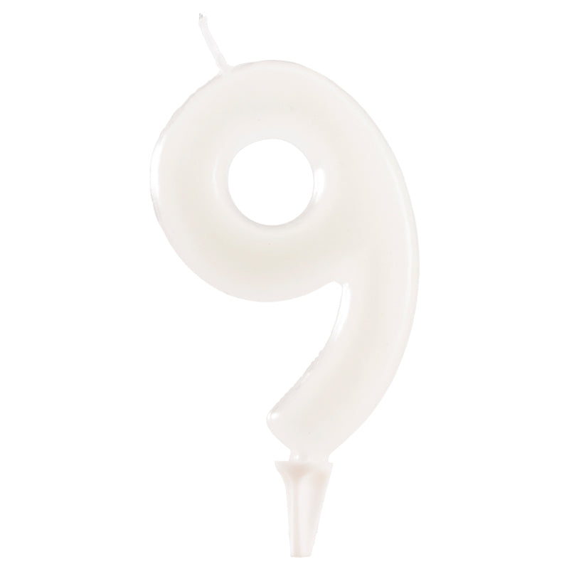 DISPLAY 12 FLUOR BOUGIES CHIFFRE 9 6CM