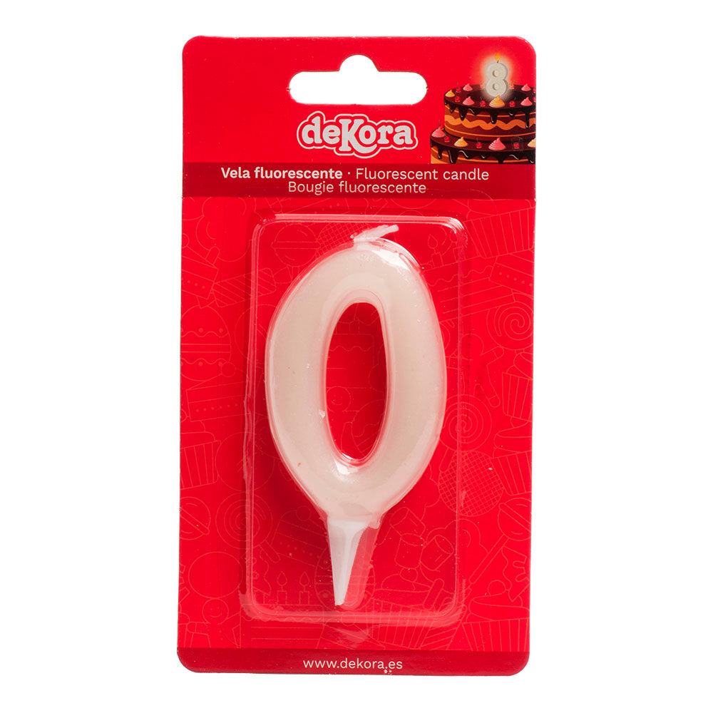 DISPLAY 12 FLUOR BIRTHDAY CANDLES Nº0 6CM