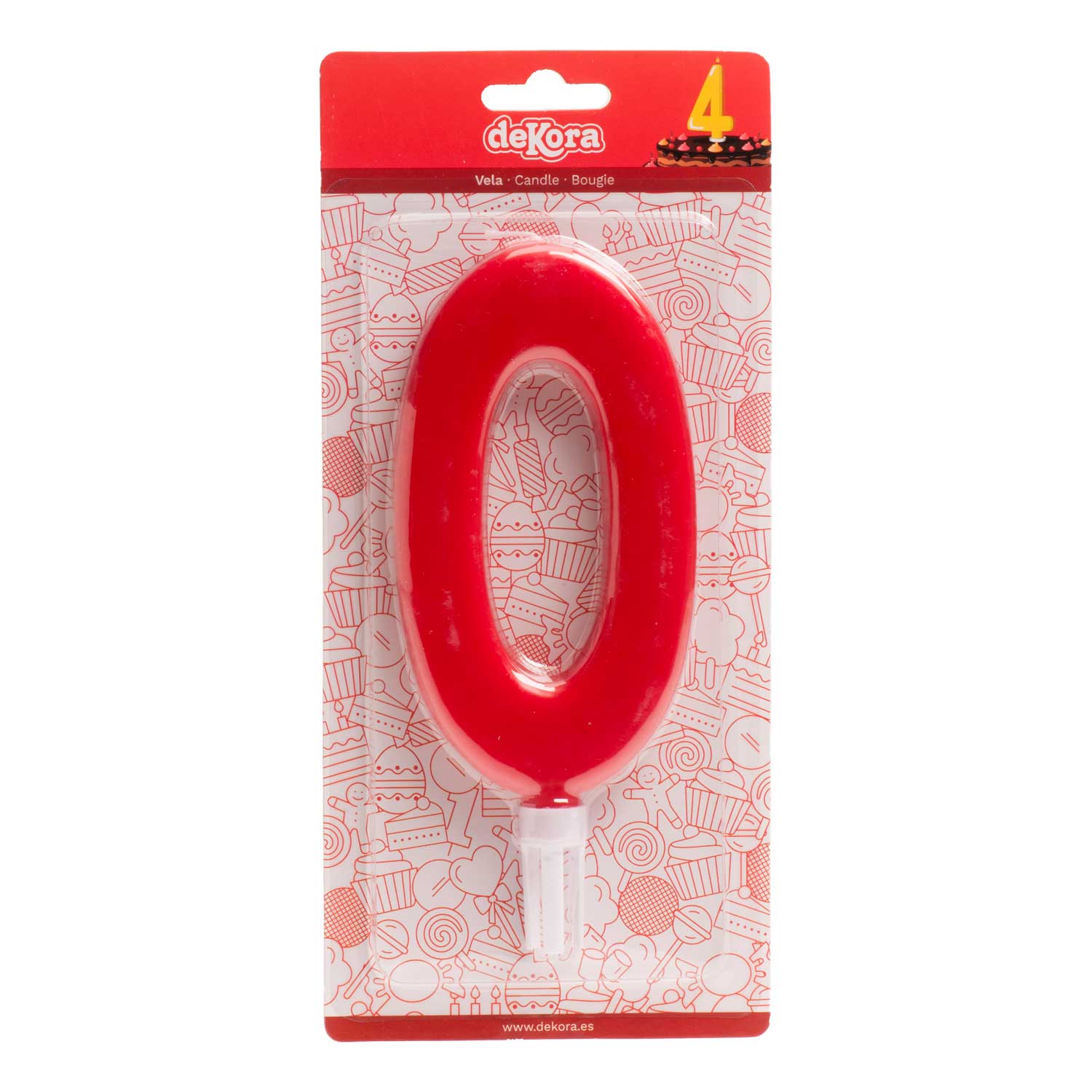DISPLAY 6 GIANT BIRTHDAY CANDLES Nº0 15CM