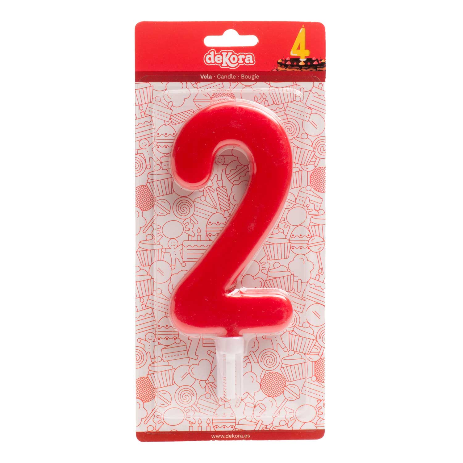 DISPLAY 6 GIANT BIRTHDAY CANDLES Nº2 15CM